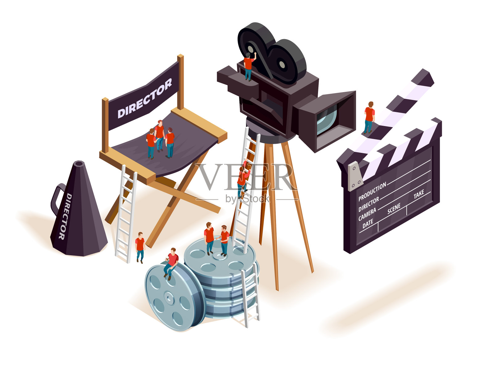 等距电影元素概念设计元素图片
