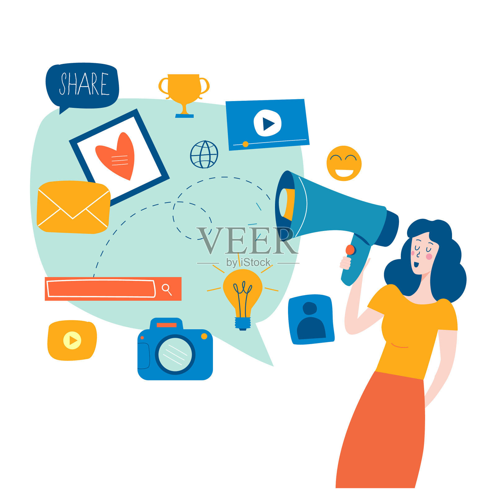 社交媒体,聊天,发短信设计元素图片