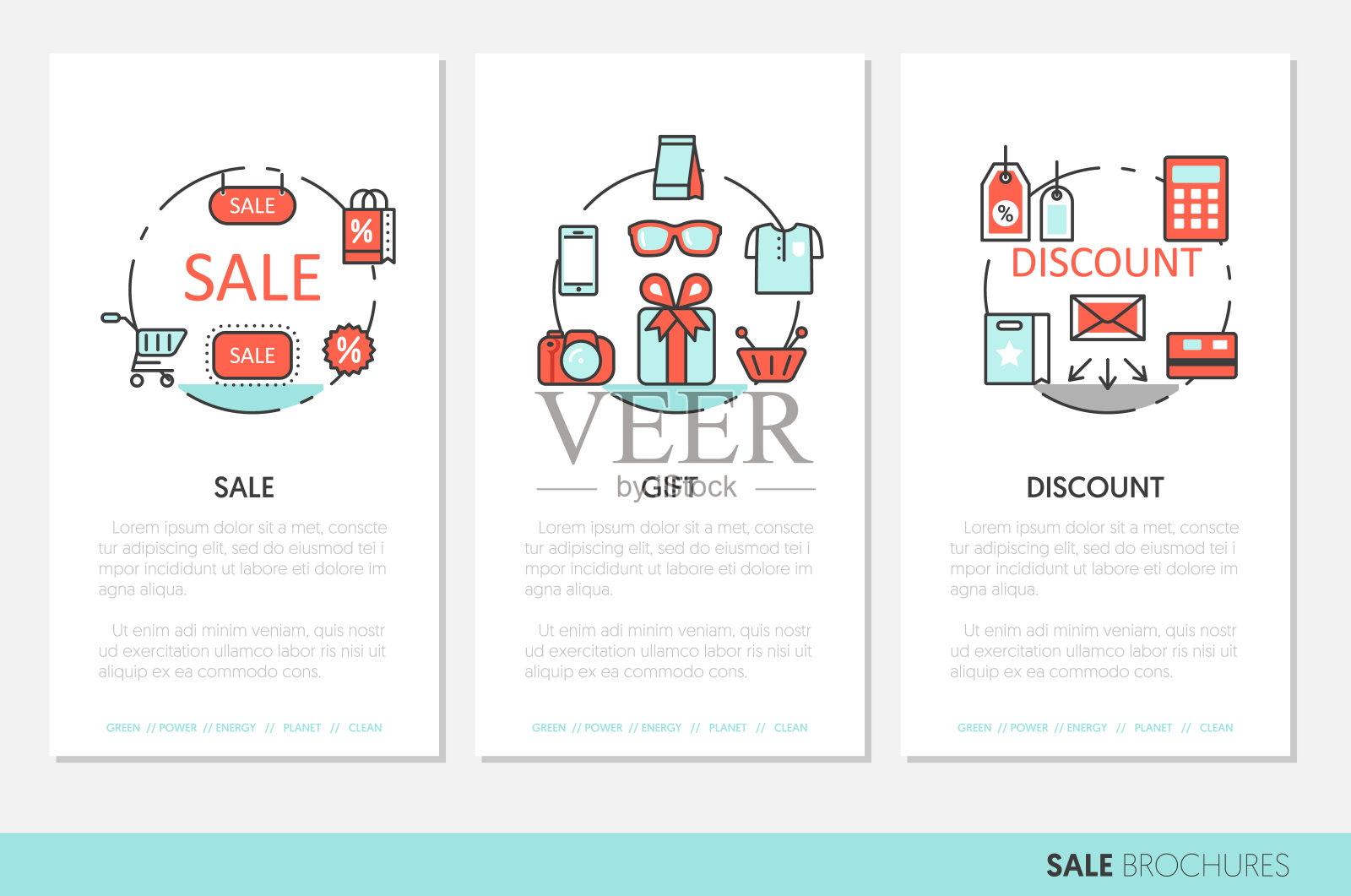 销售折扣商务宣传册线性设计模板素材