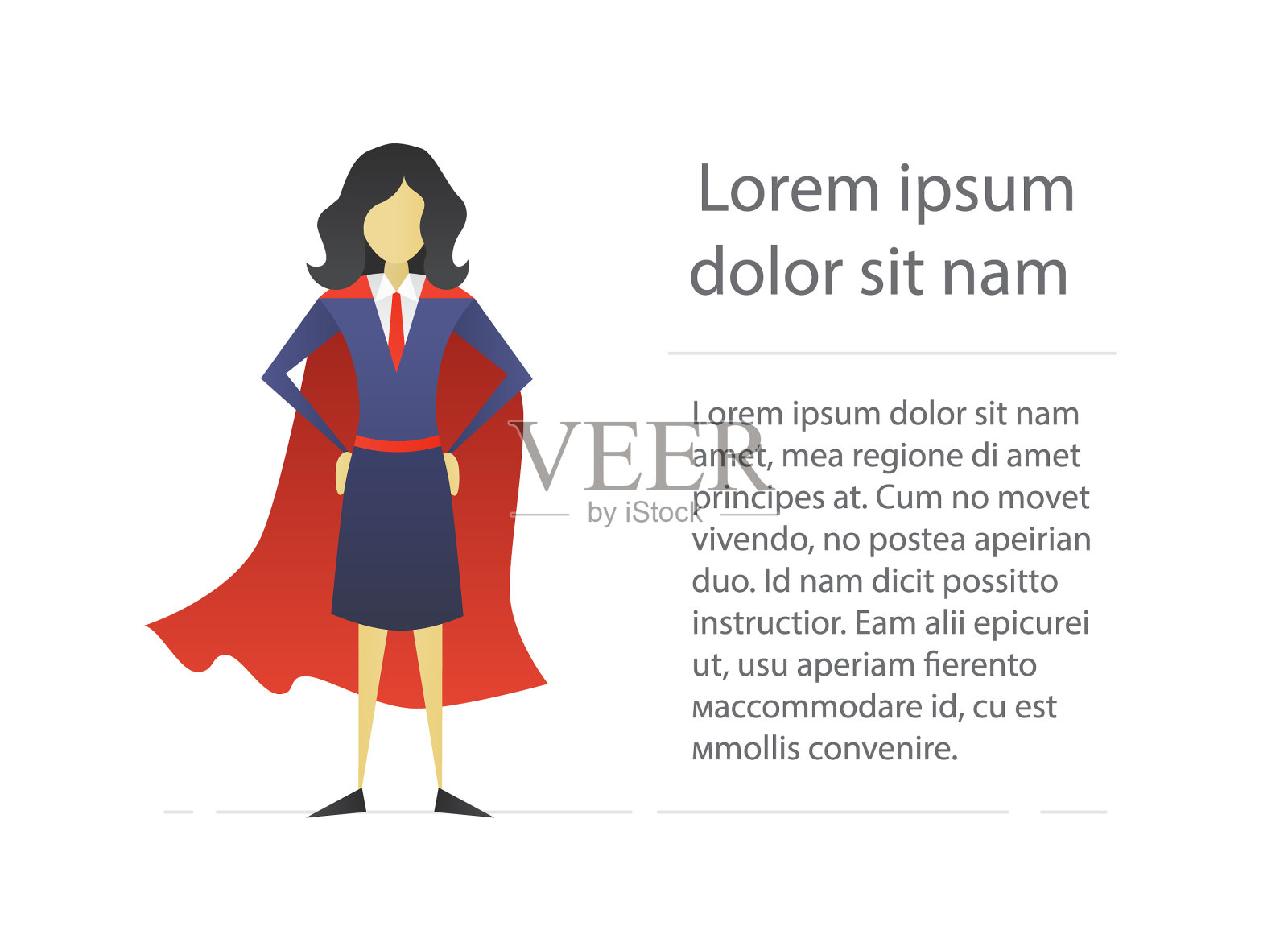 女超人扁平人物设计插画图片素材