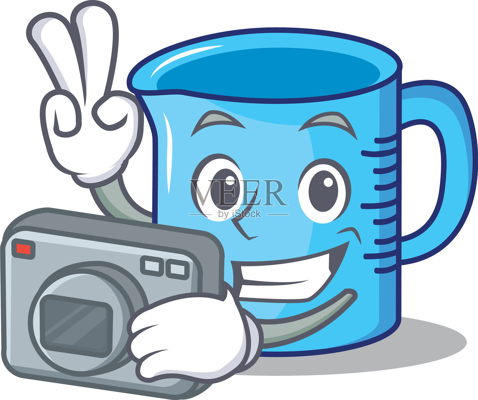 摄影师测量杯人物卡通设计元素图片