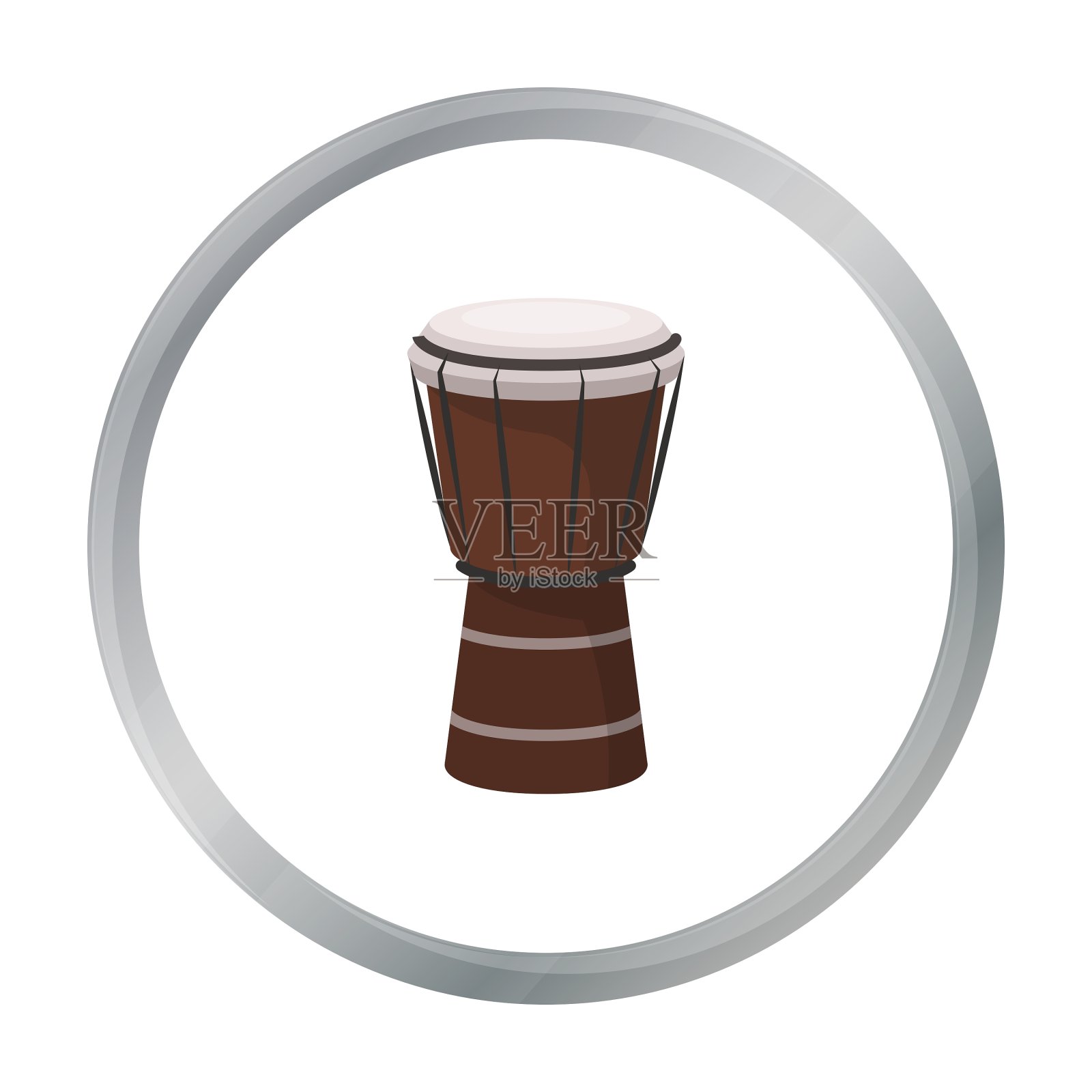 国家巴西鼓图标在卡通风格设计元素图片