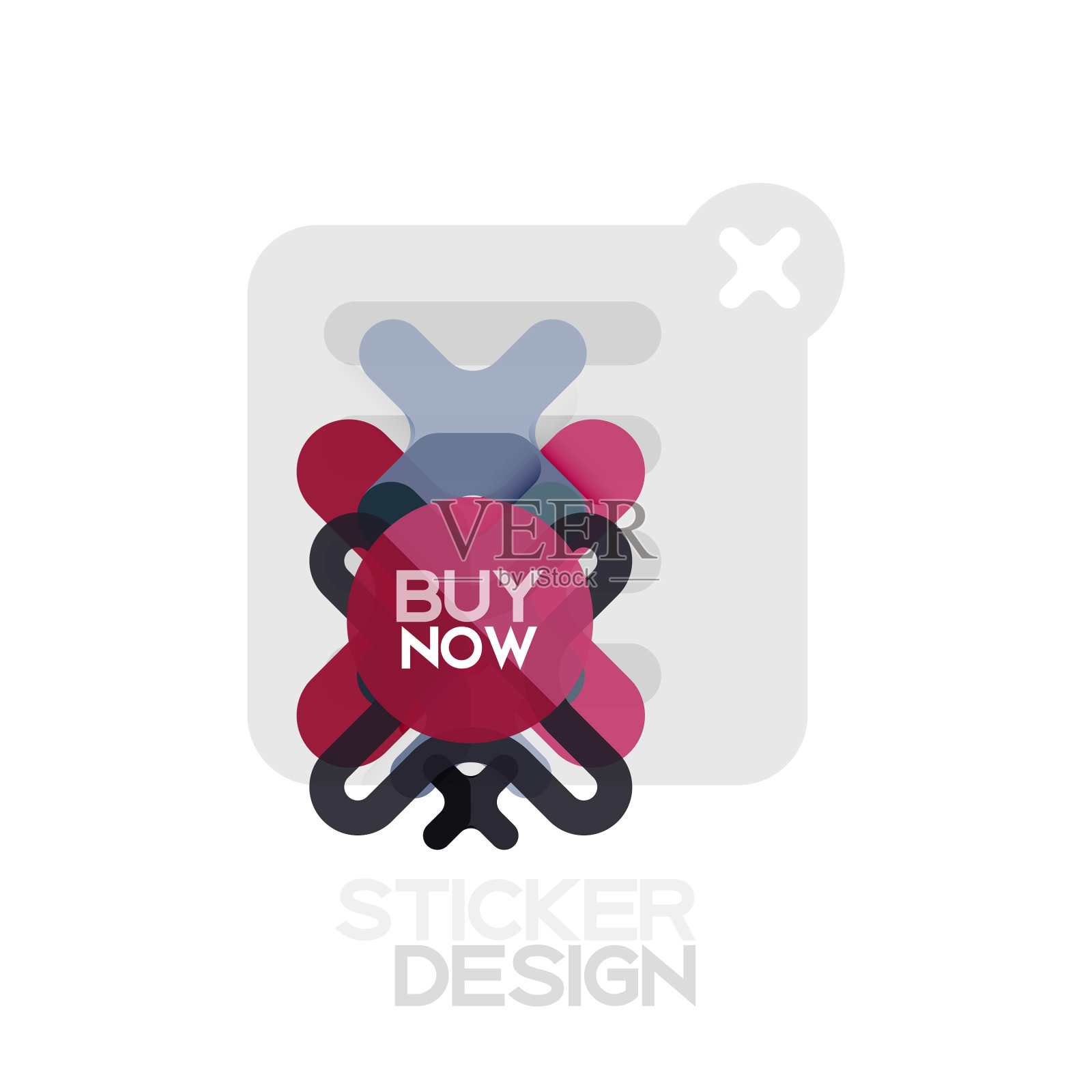 平面设计十字形状几何贴纸图标设计元素图片