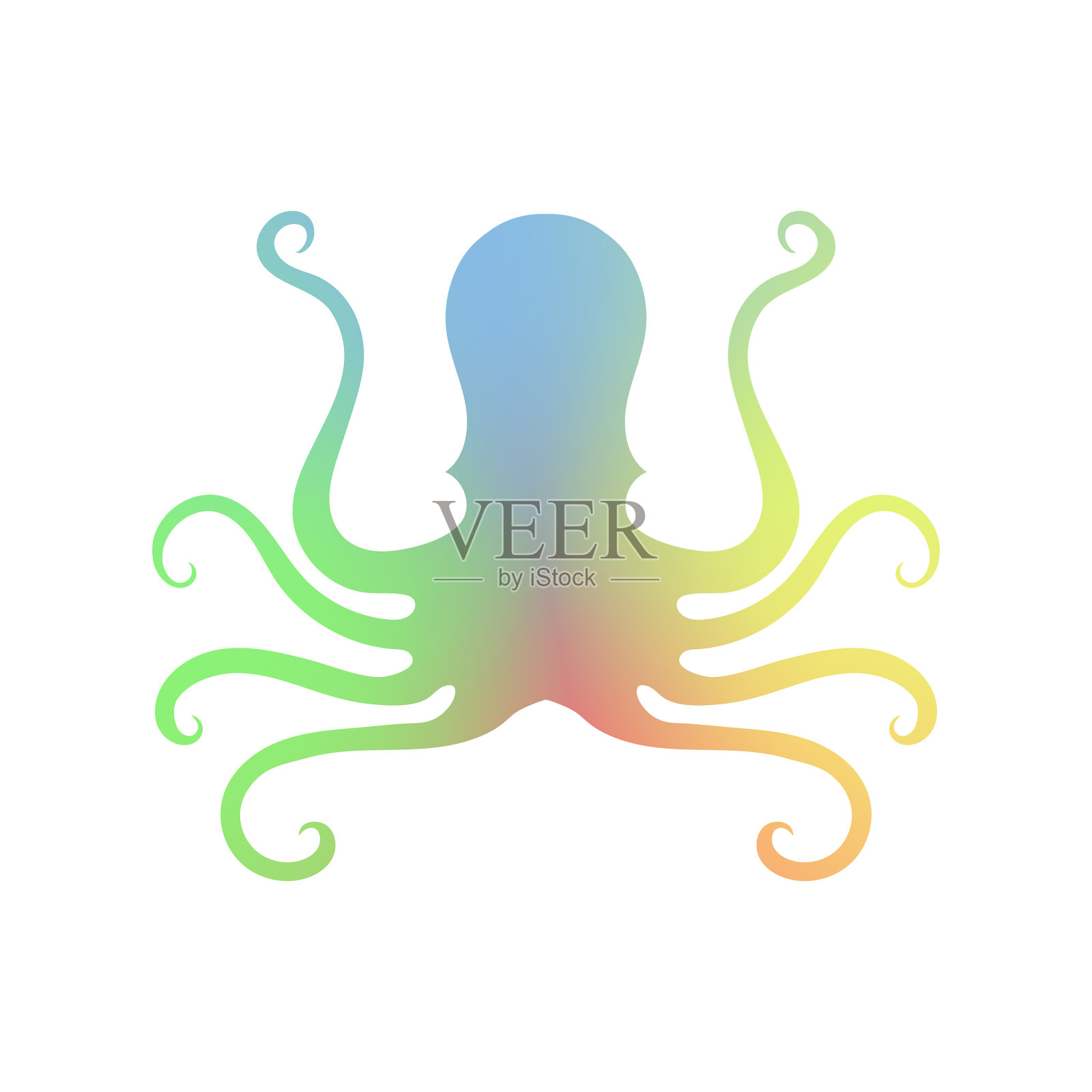 章鱼图标孤立的标志设计海洋设计元素图片