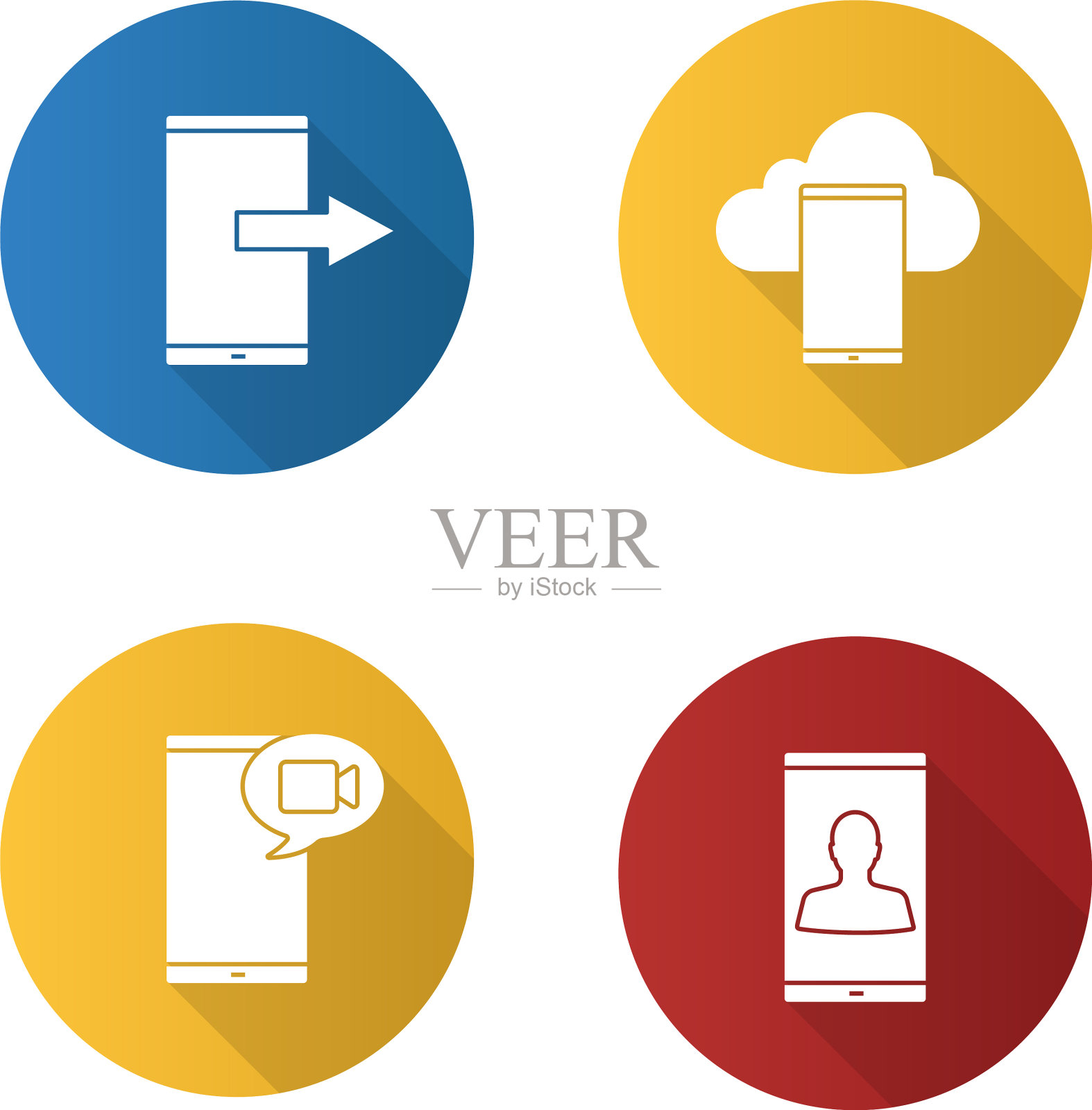 电话通讯平面设计长影字形图标素材