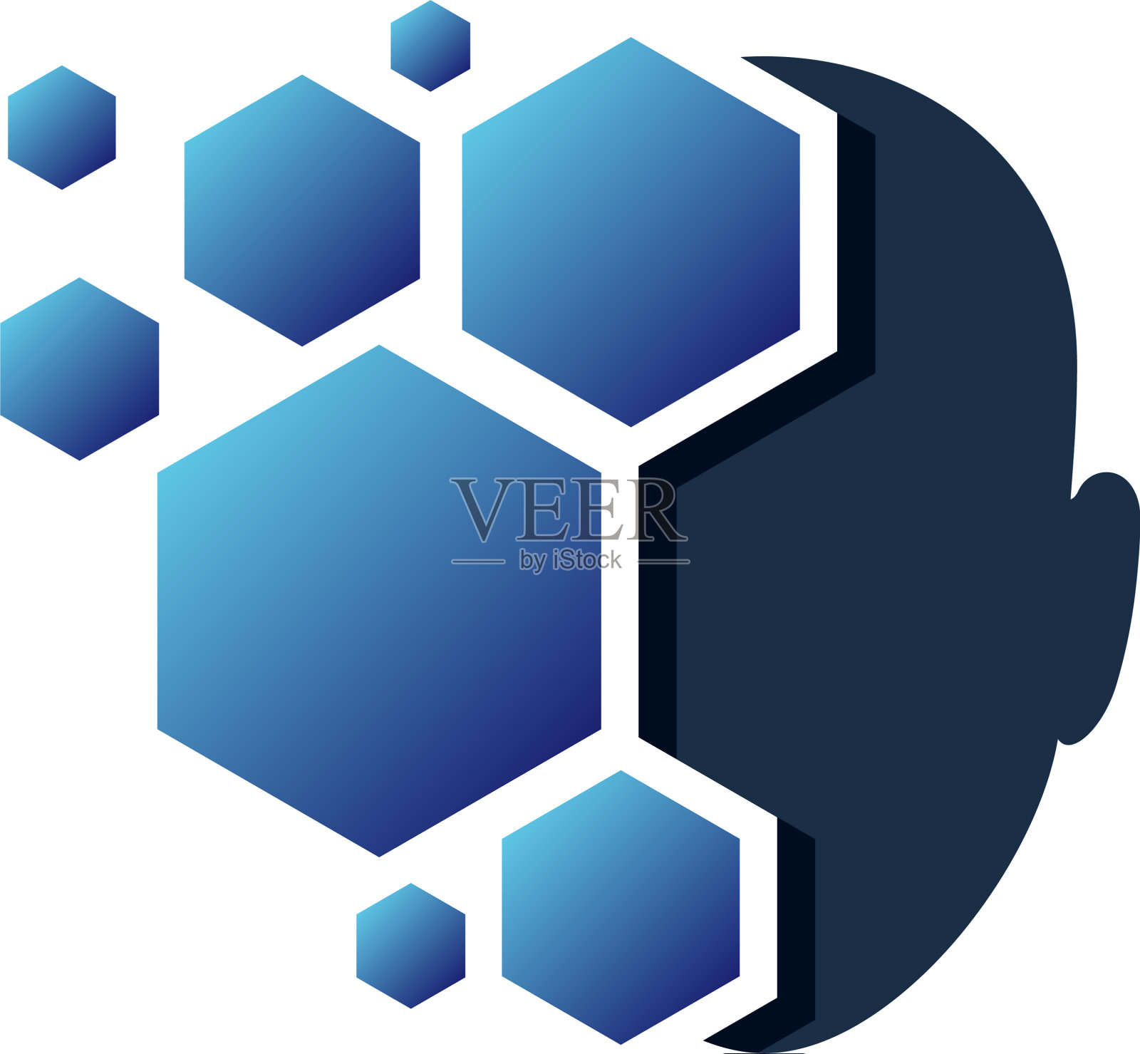 六角人头标志图标设计设计元素图片