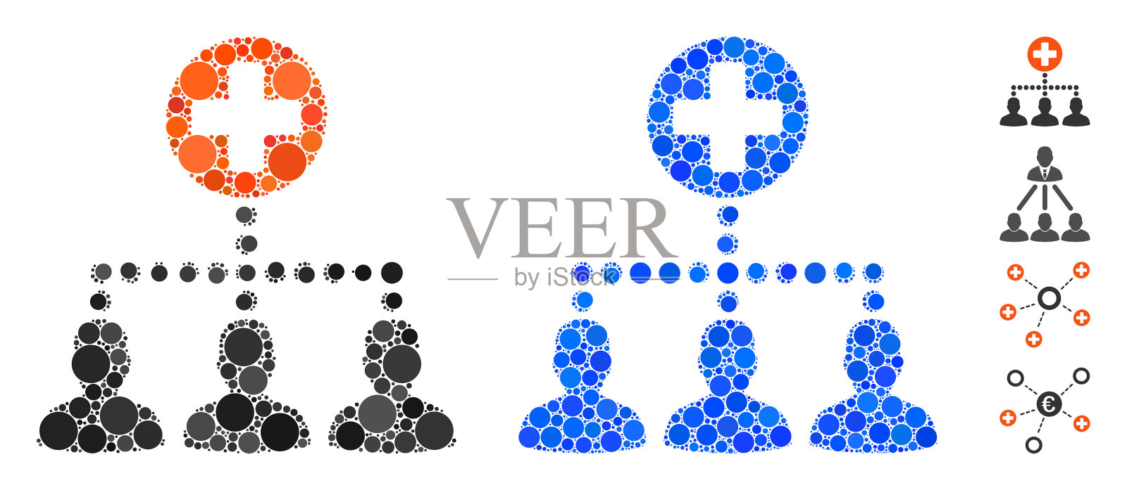 医疗客户端链接组成图标球体图标素材
