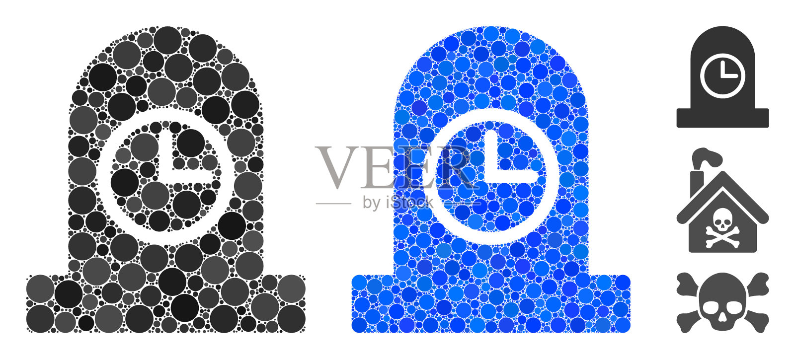 过期的坟墓组成图标球项目插画图片素材