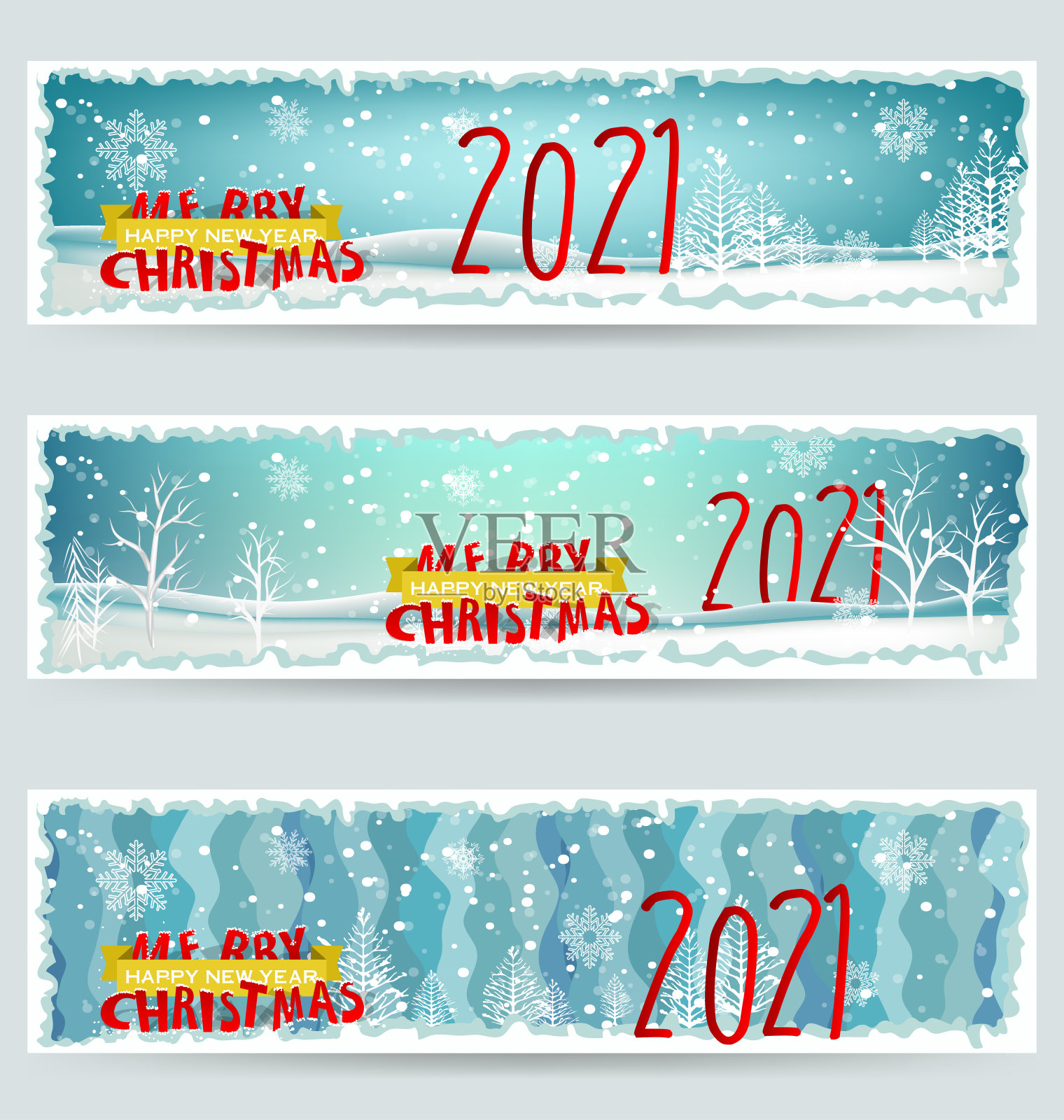 2021年新年快乐。(牛年)插画图片素材