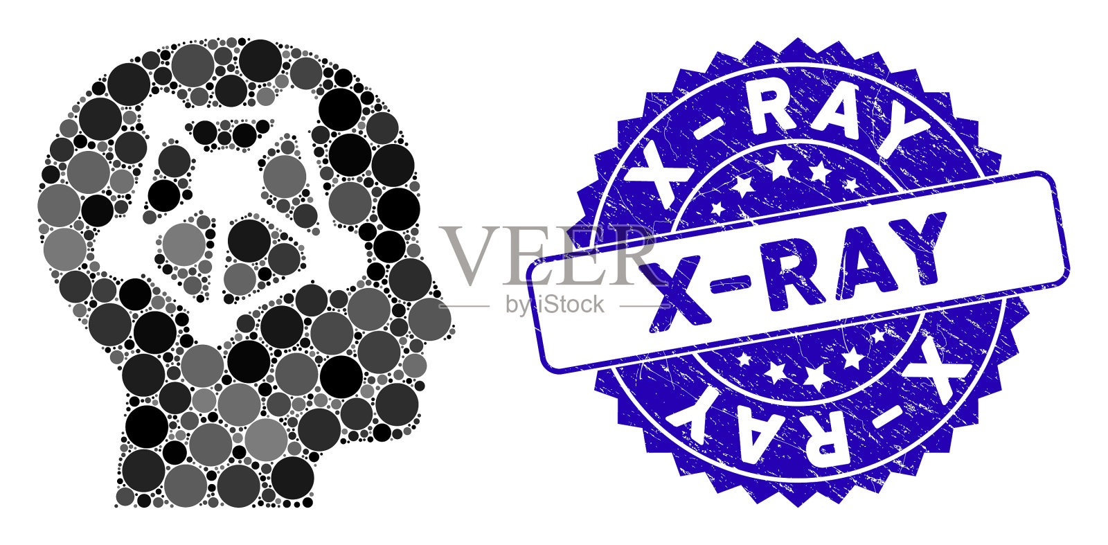 用遇险x拼贴人类神经网络图标插画图片素材