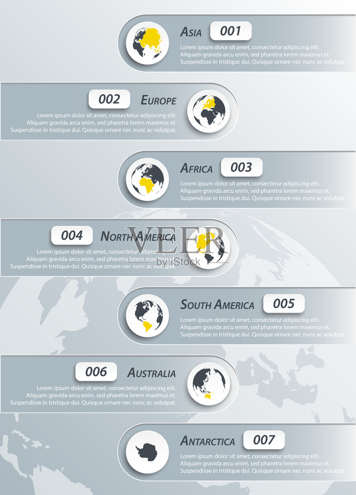 大陆的信息图表插画图片素材