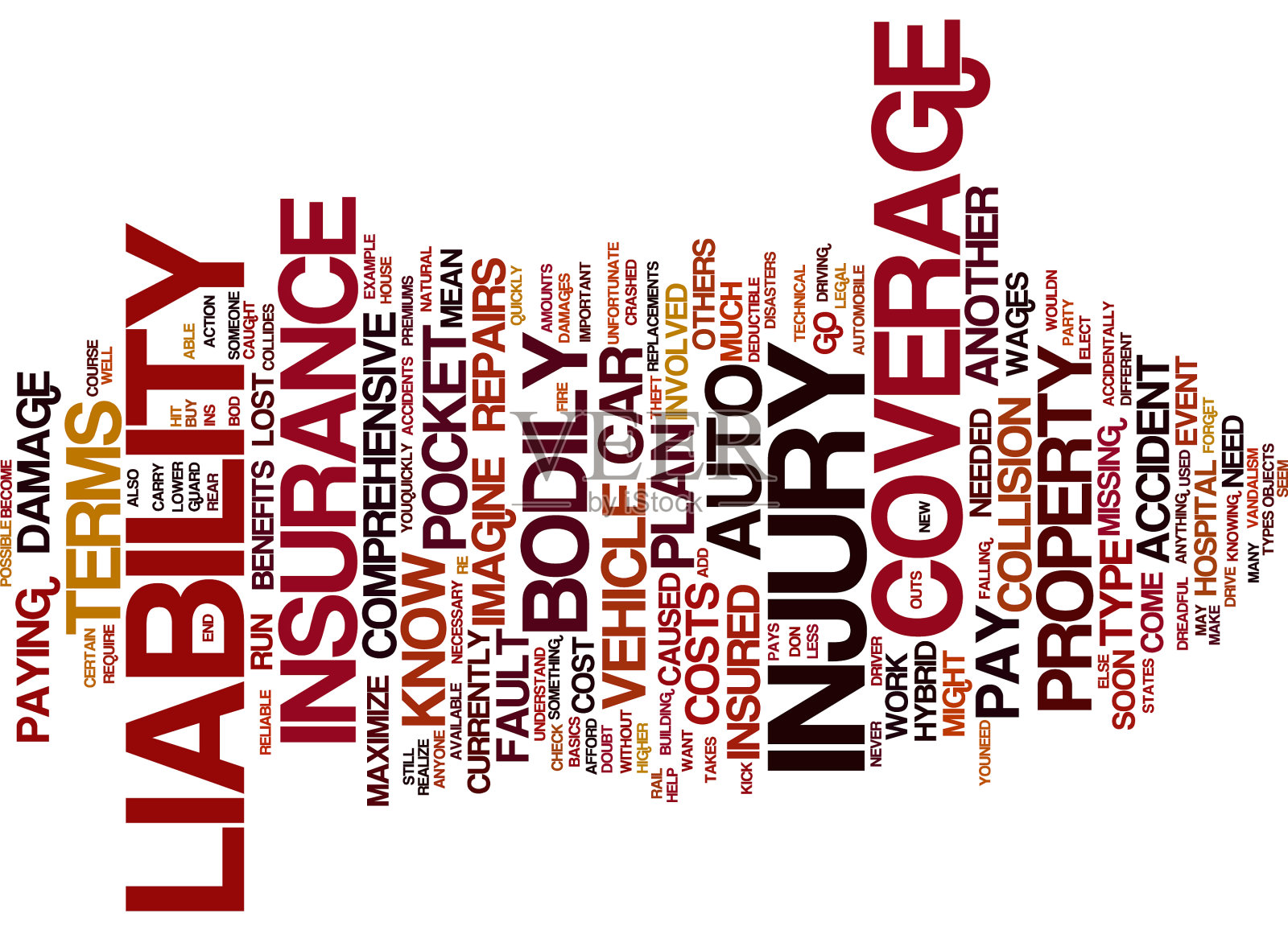 汽车保险文本的细节插画图片素材