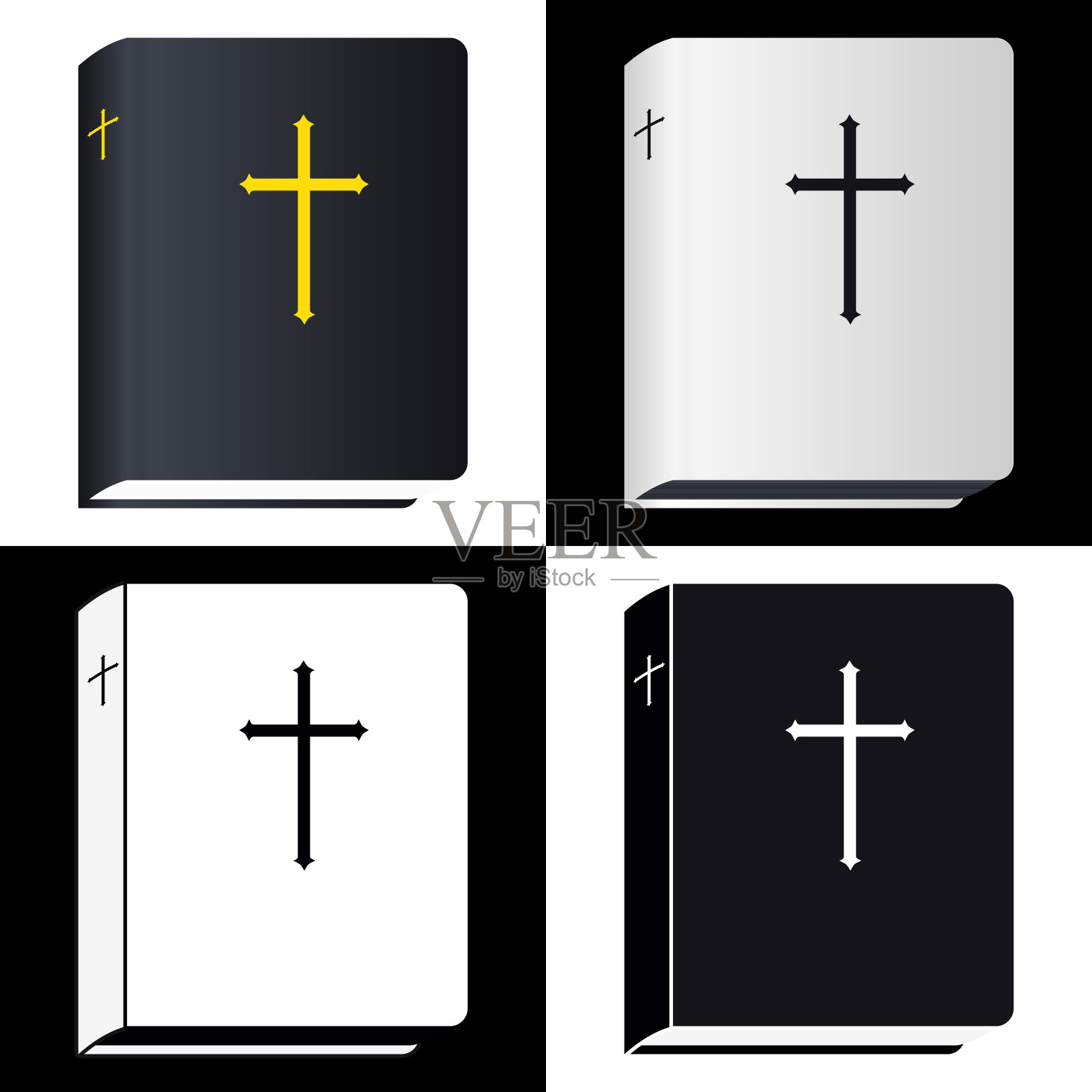 圣经书的象形图设置图标图标素材