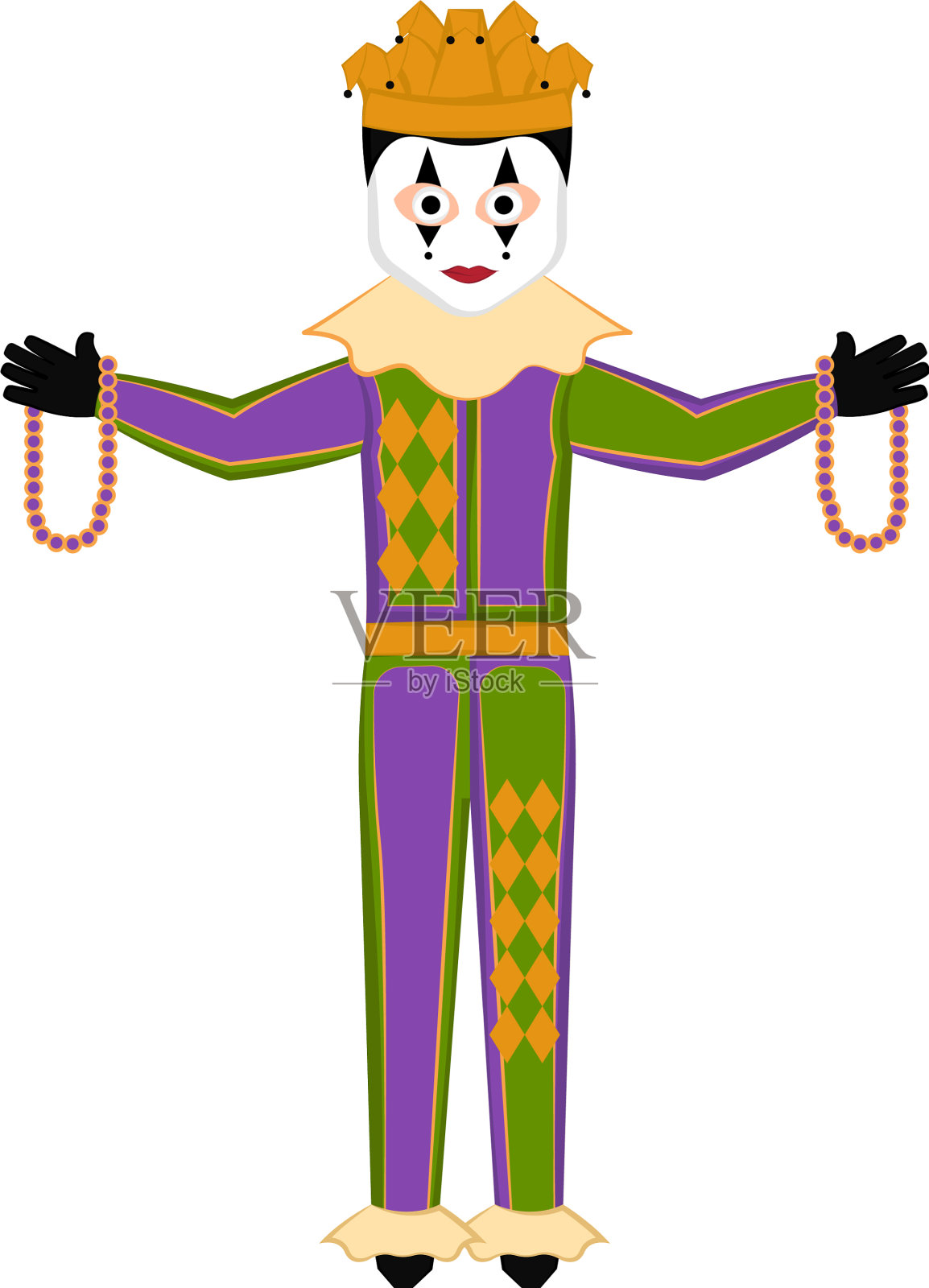 穿着狂欢节服装的孤独男子插画图片素材