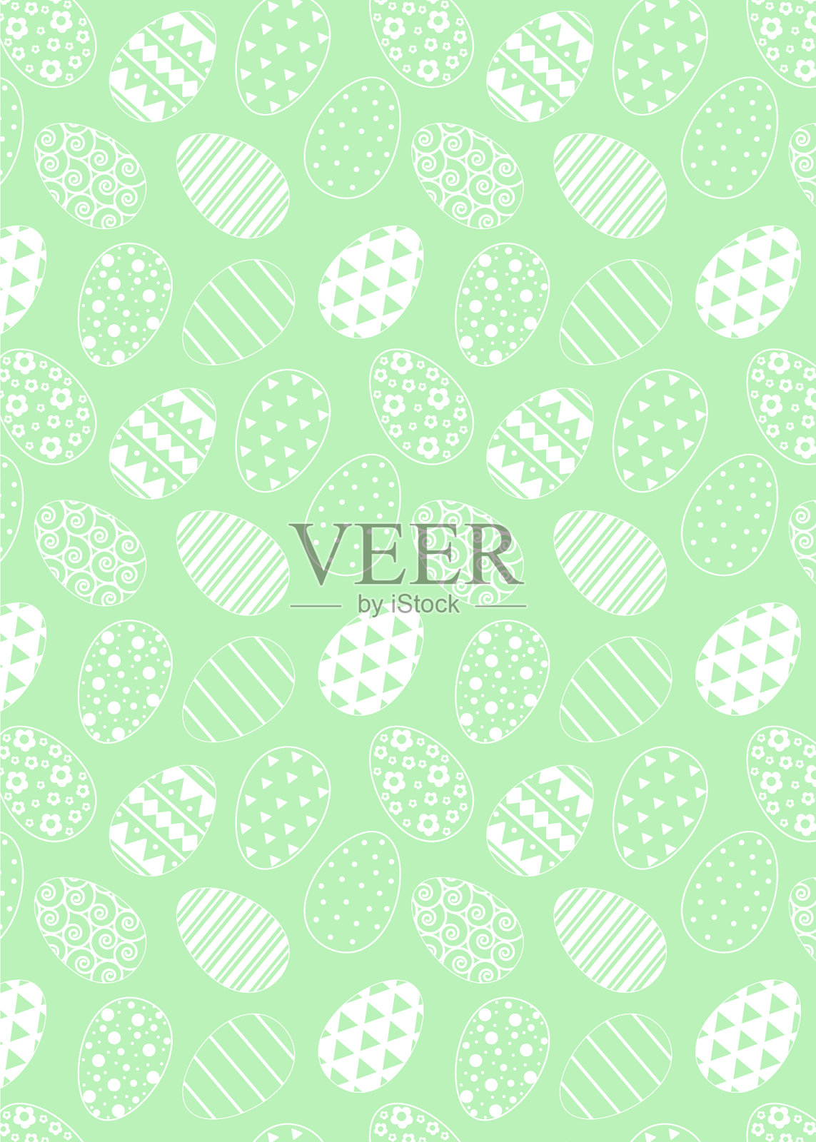 图案上用复活节彩蛋白线图案插画图片素材