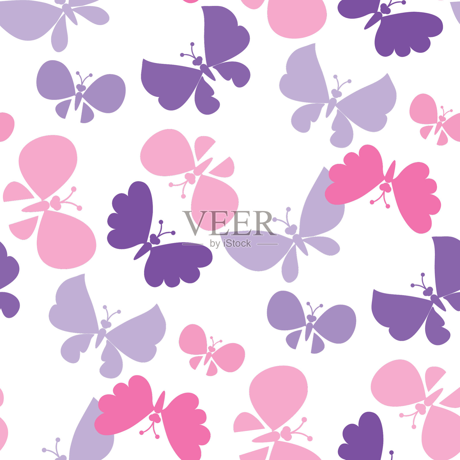 蝴蝶无缝模式插画图片素材