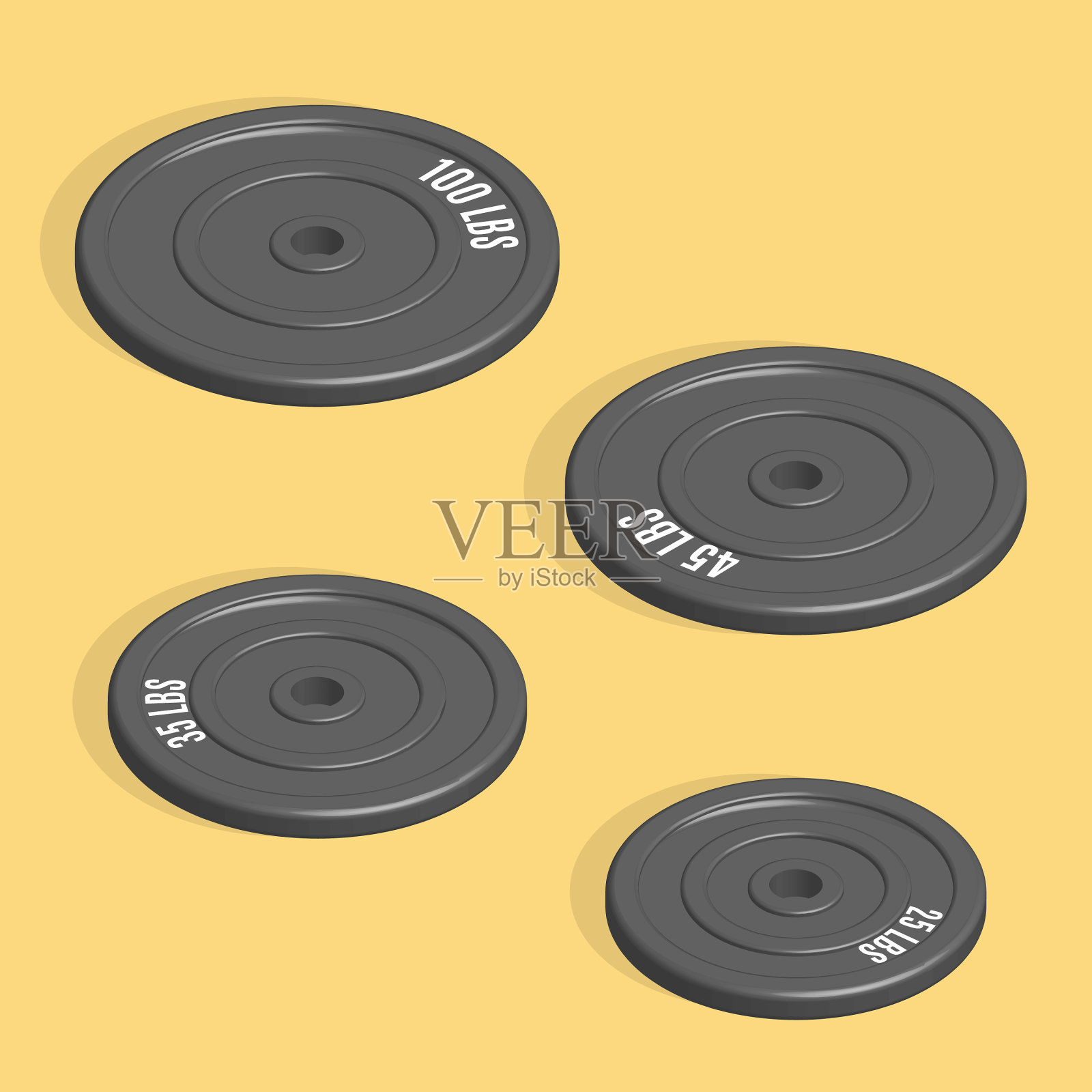 重量板的杠铃在3d插画图片素材