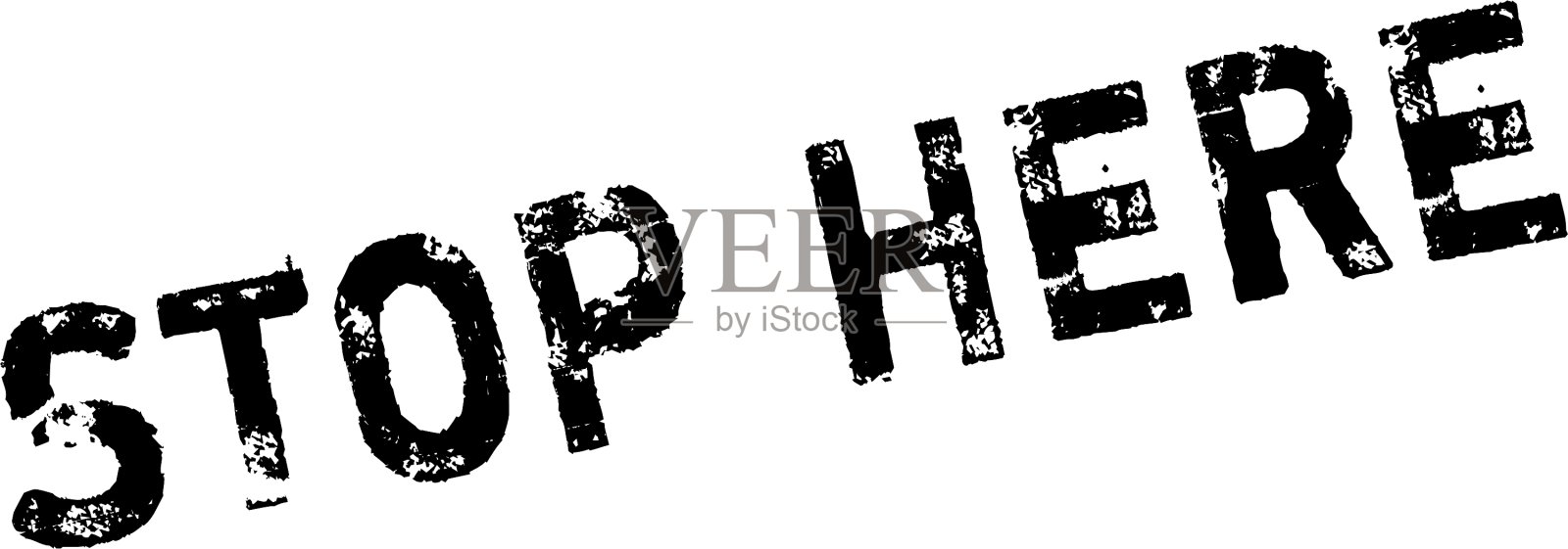 停在这里橡皮图章插画图片素材