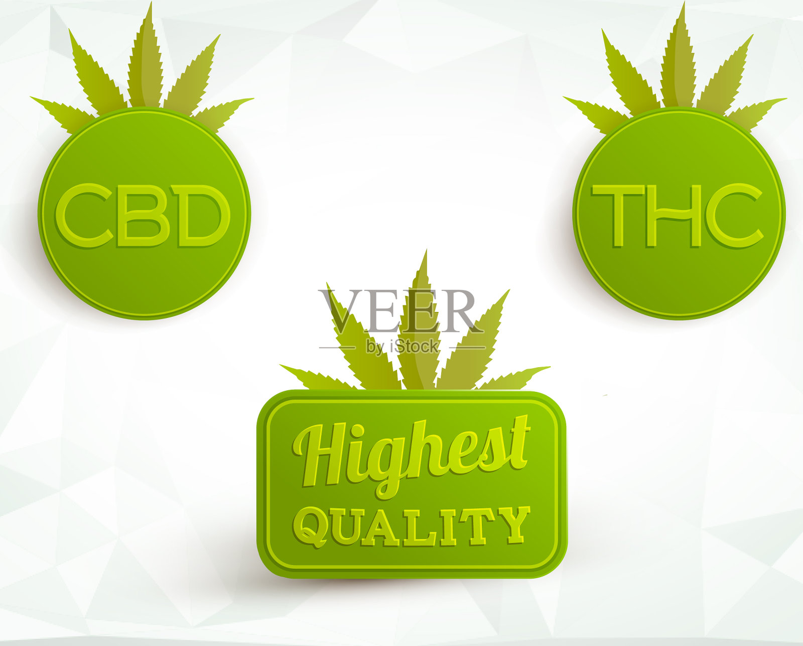 大麻CBD THC最高质量标志插画图片素材