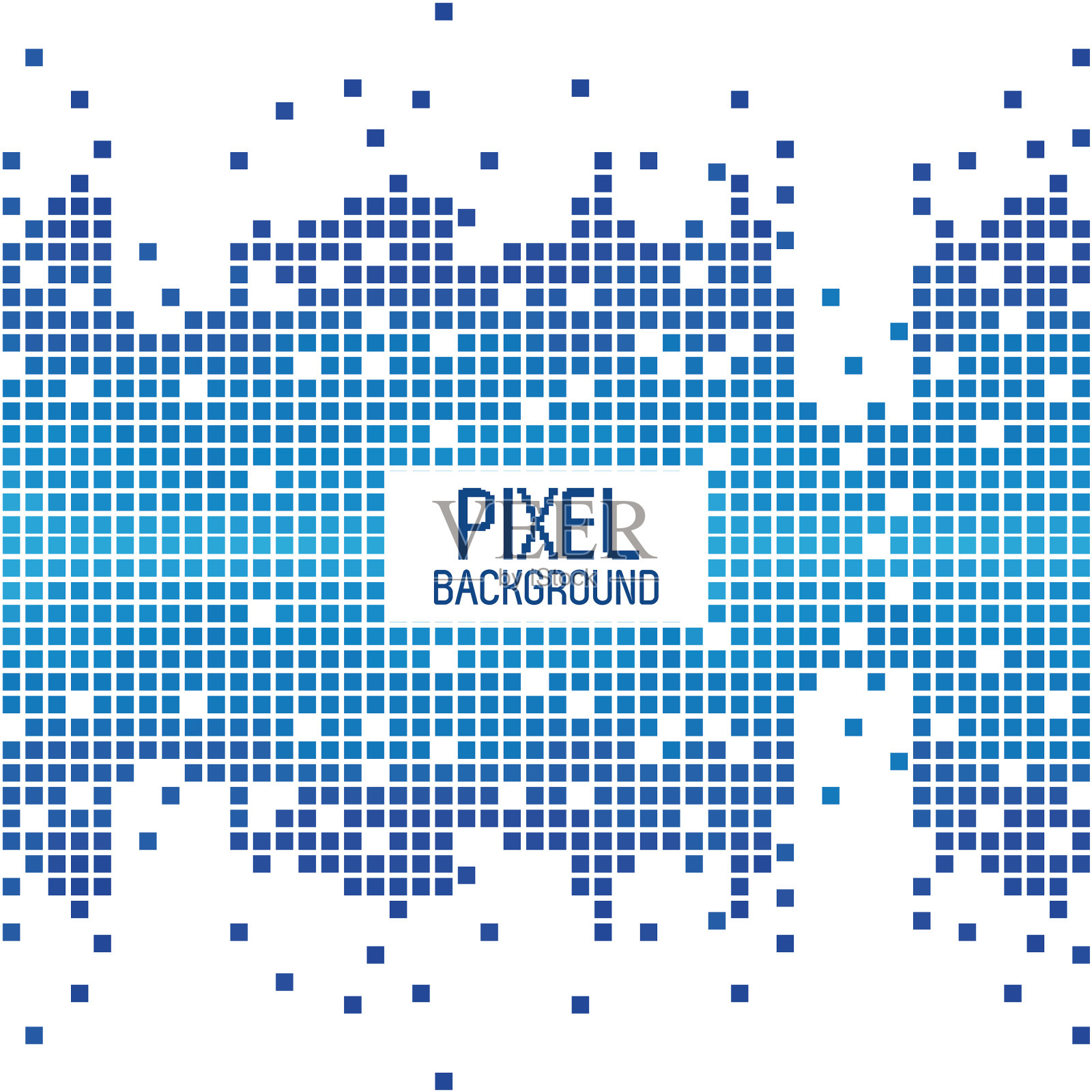 像素背景文字设计在白色和蓝色插画图片素材