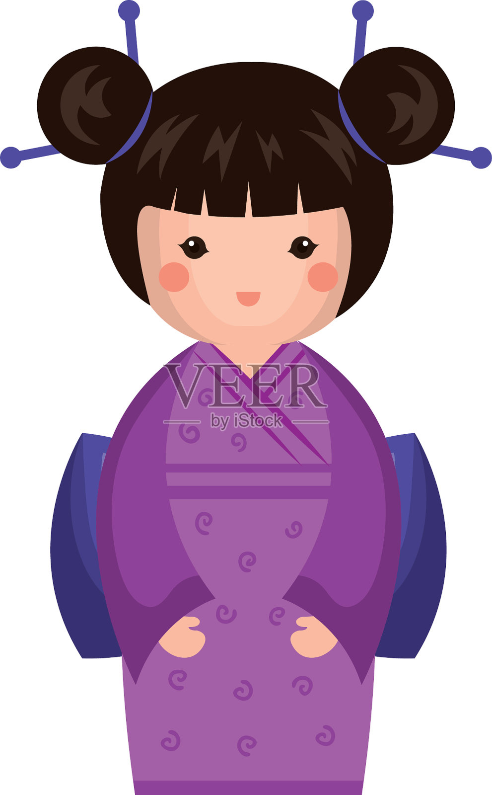 可爱的日本小娃娃设计元素图片