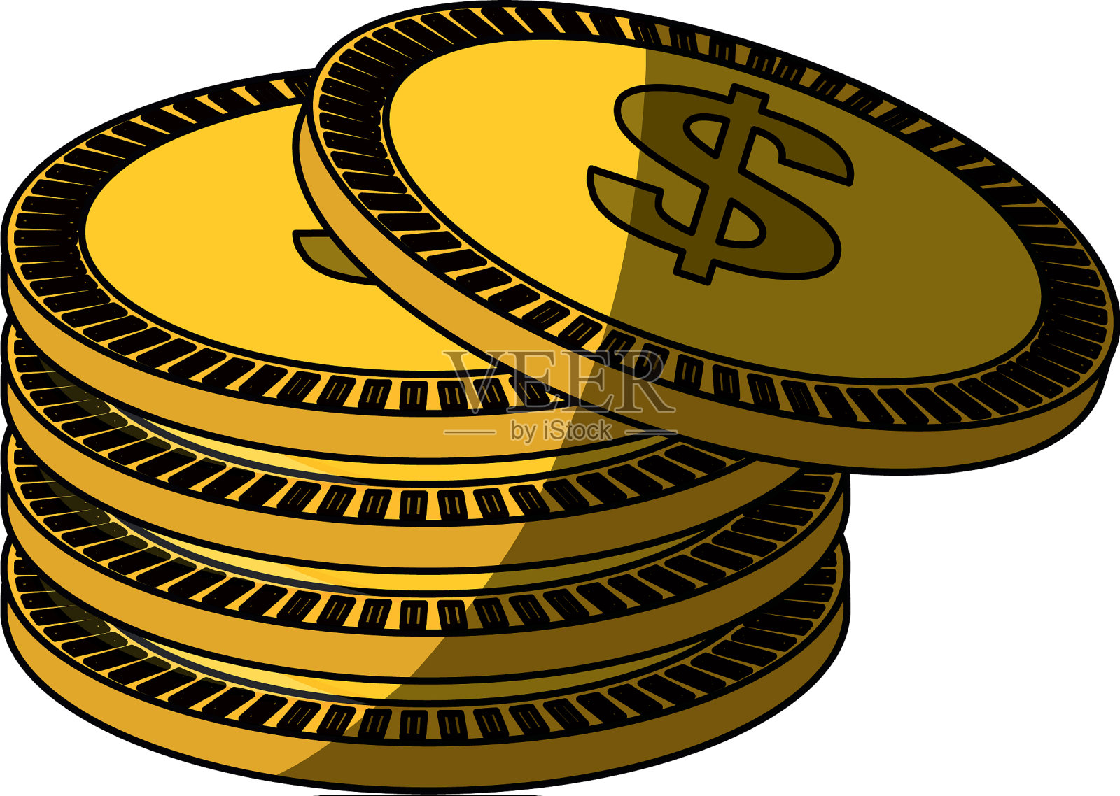孤立的金币插画图片素材