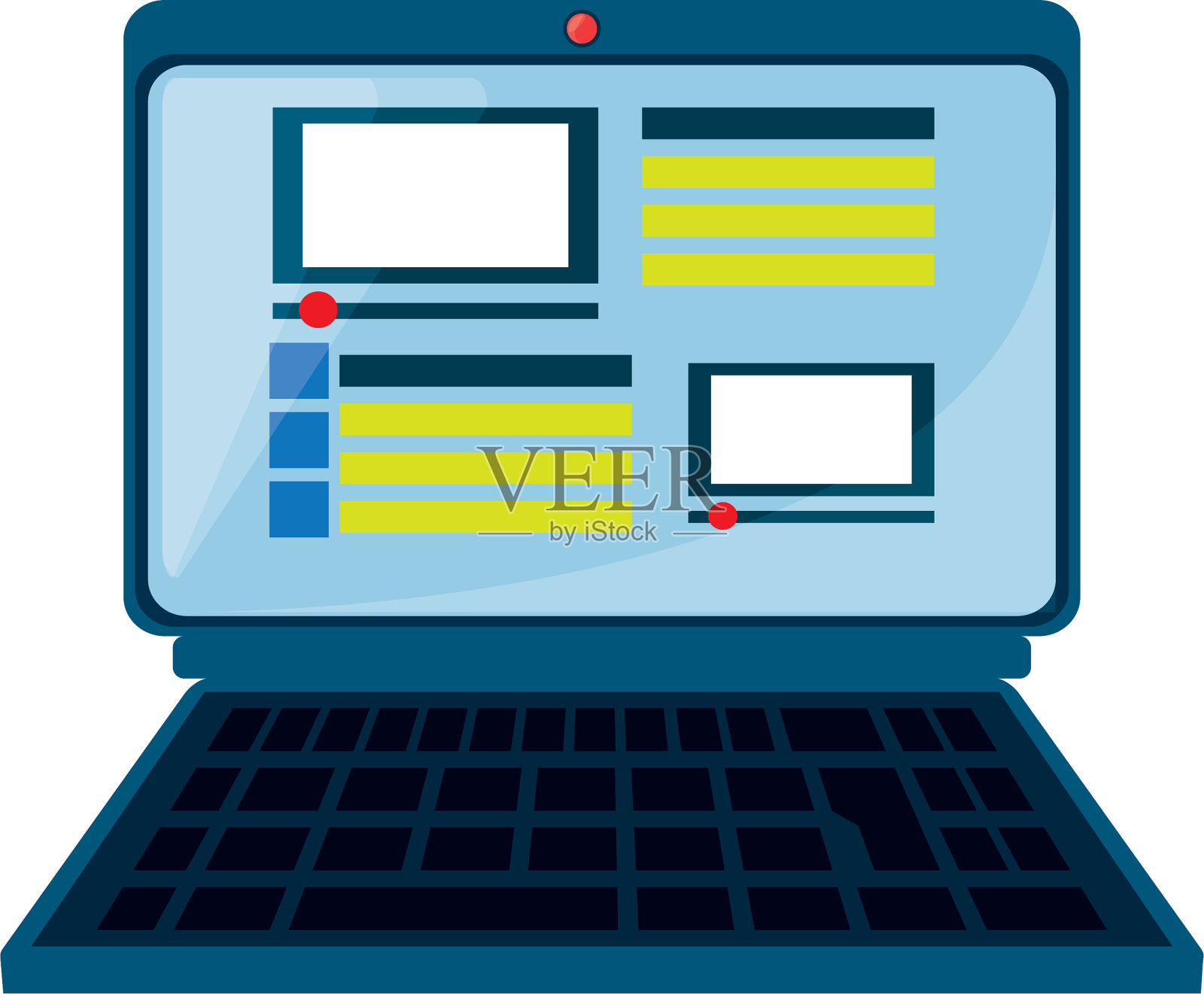 孤立的便携式笔记本电脑插画图片素材