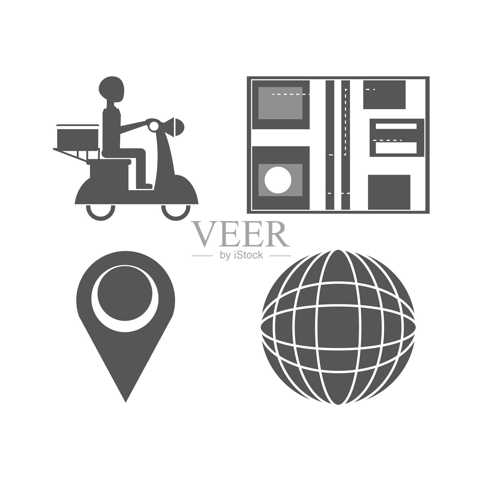 设置快递服务处方和职业插画图片素材