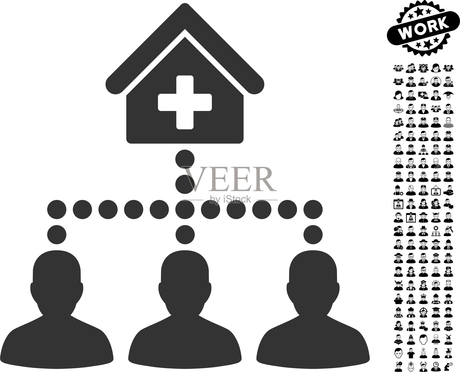 药店客户图标与人奖金插画图片素材