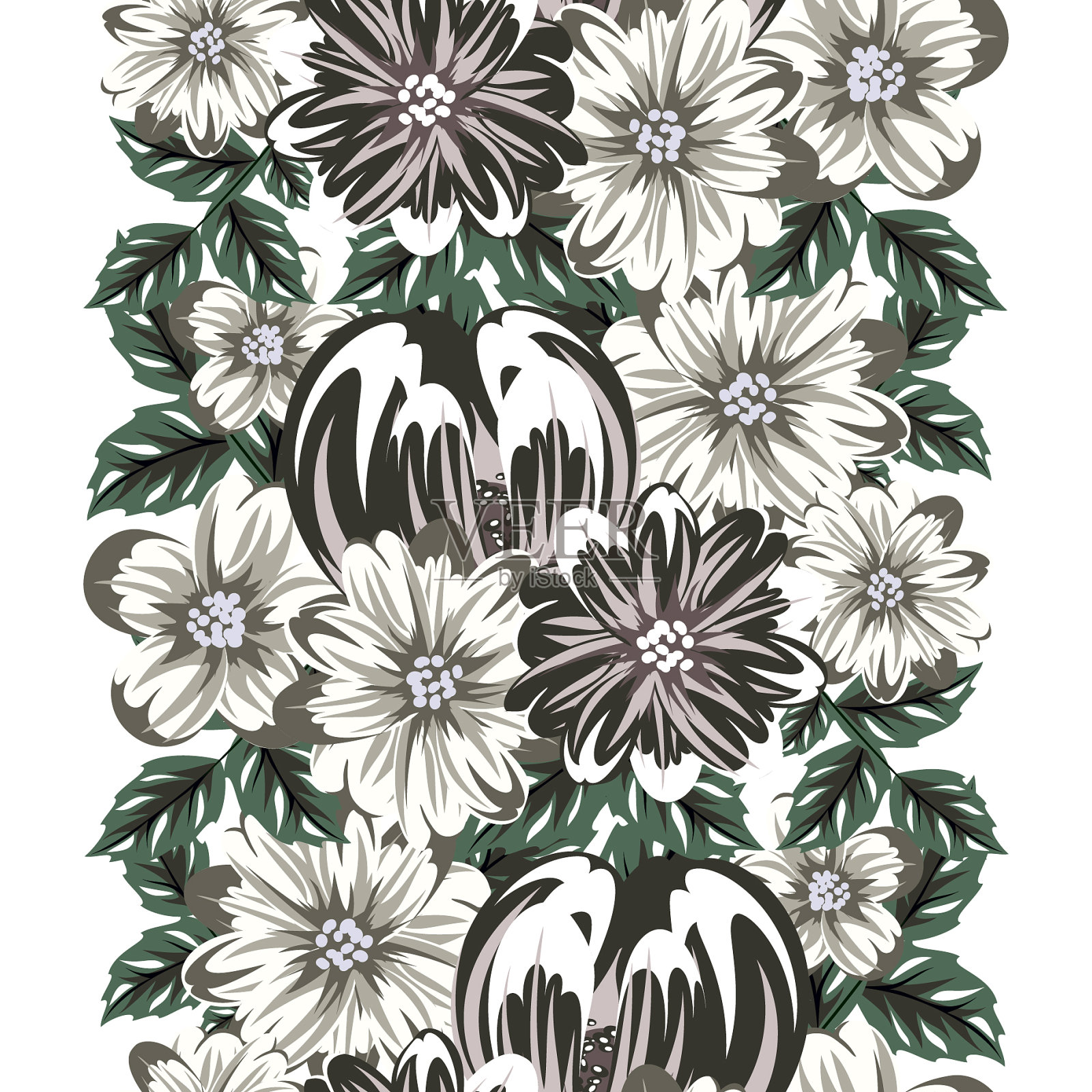 无缝的花插画图片素材