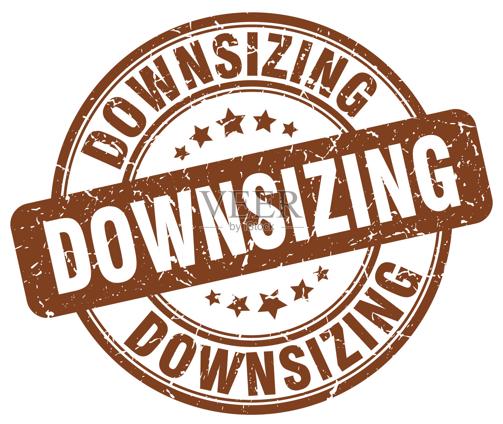 缩小棕色垃圾邮票插画图片素材