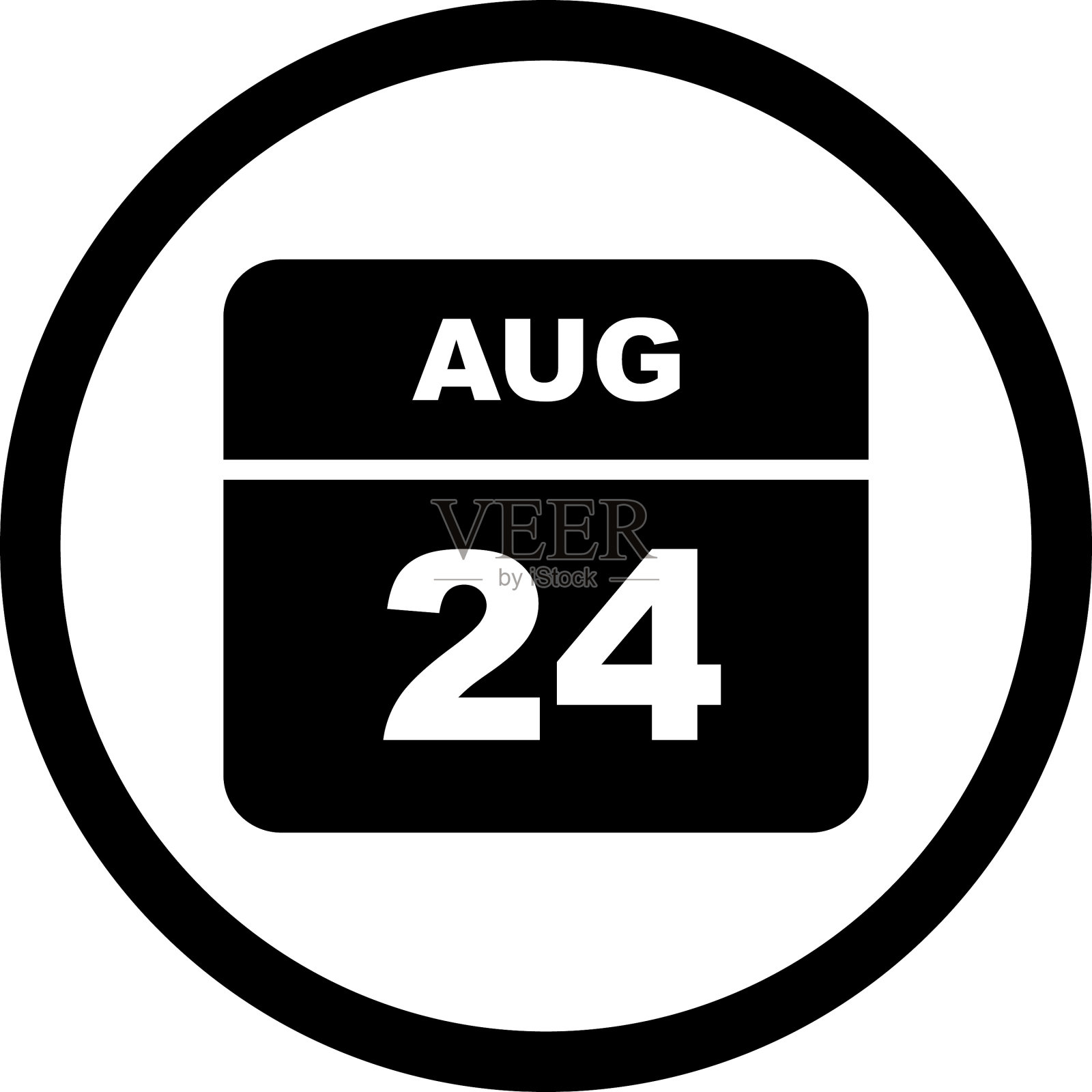 8月24日是单日日历插画图片素材