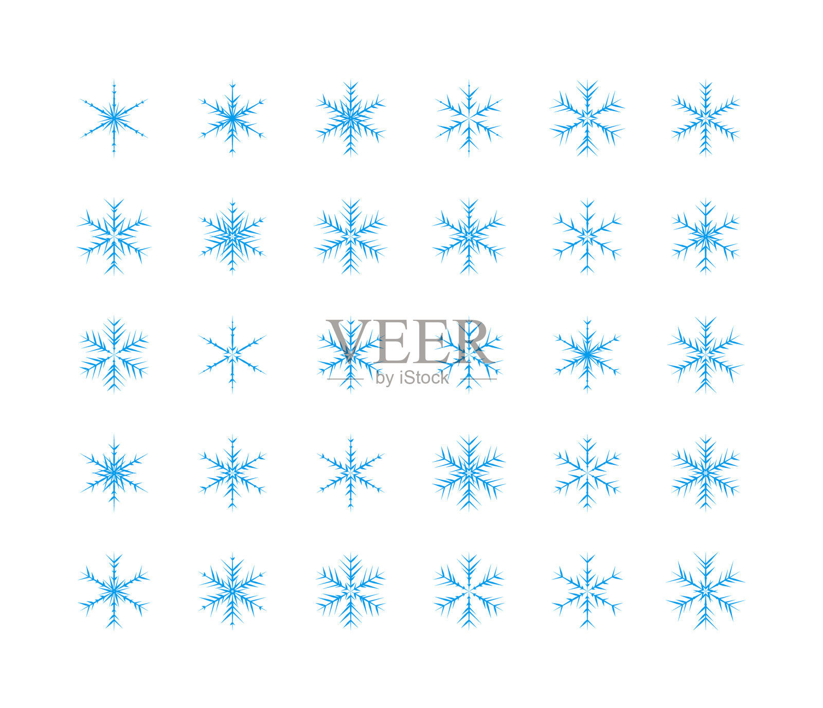 大套雪花,冬天圣诞圣诞图标素材