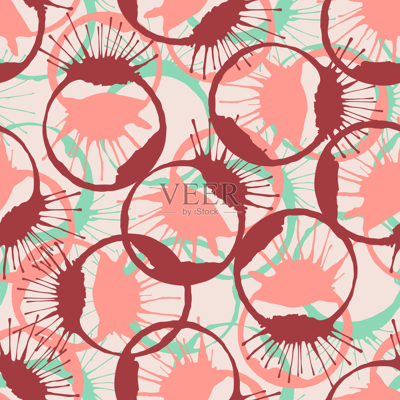 五颜六色的喷墨飞溅,无缝的质感时尚插画图片素材