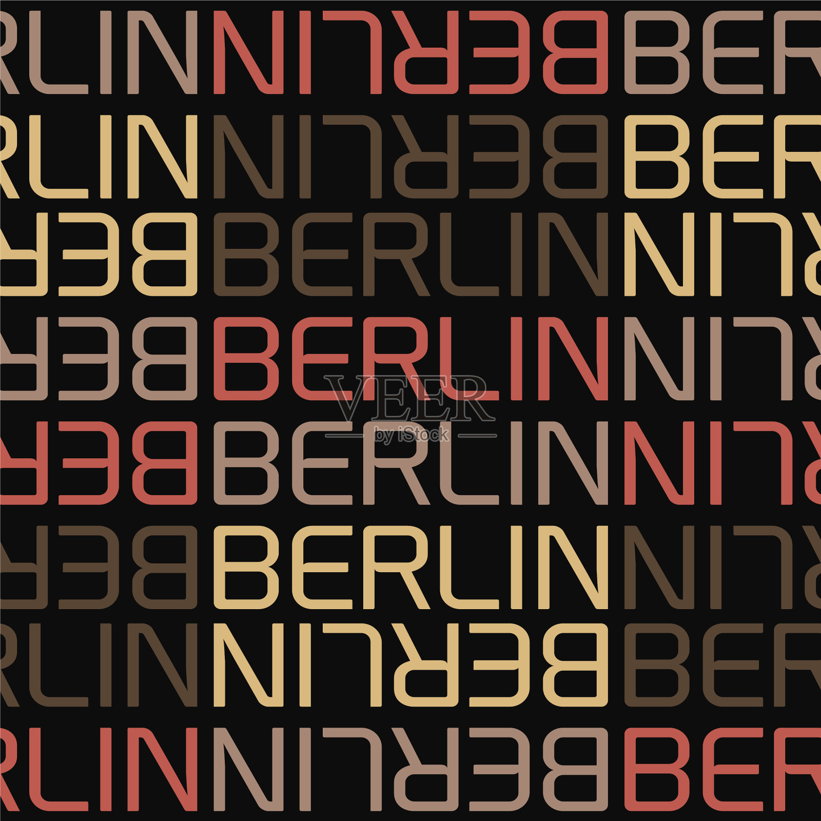 德国柏林无缝图案插画图片素材