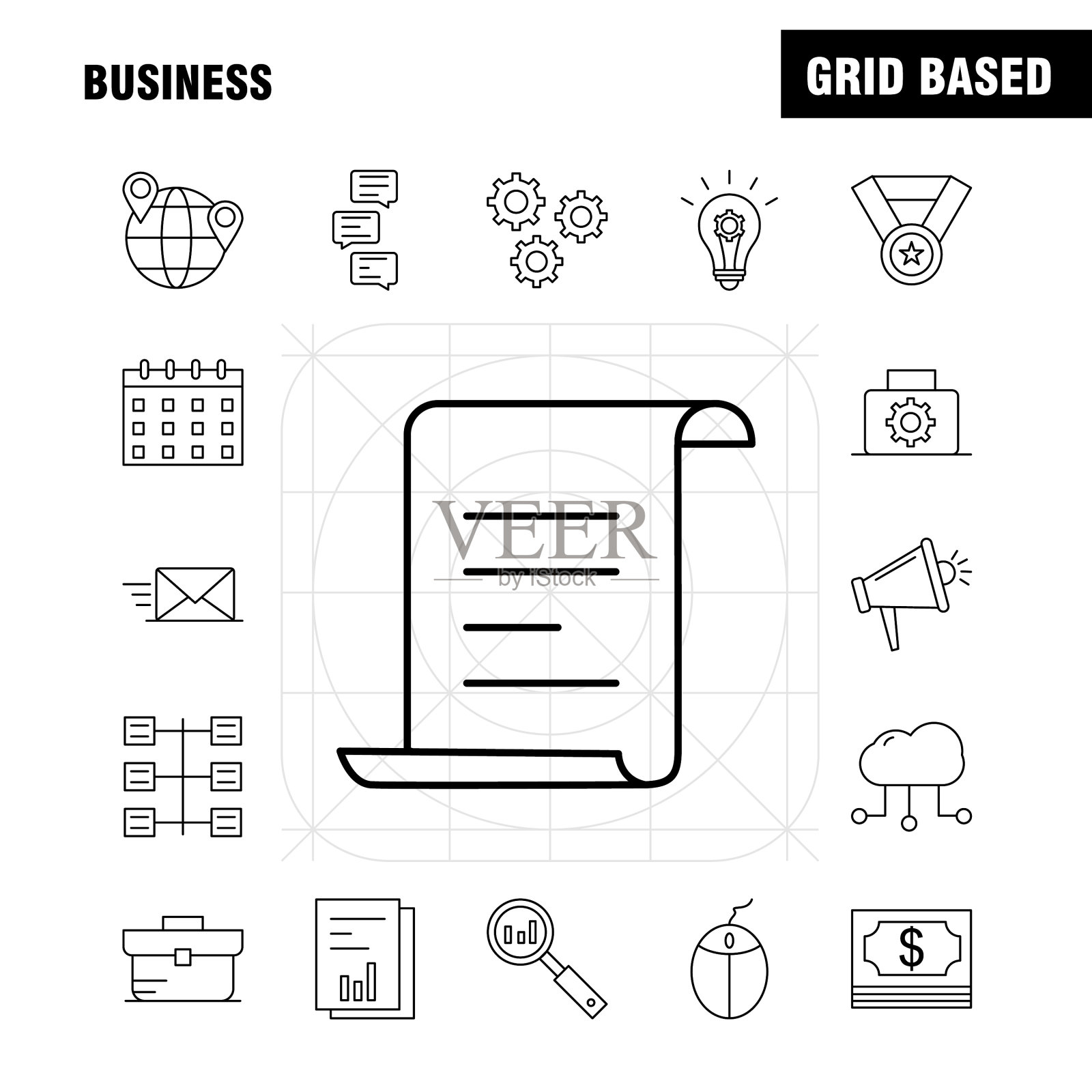 业务线图标为网页印刷和移动uxui图标素材