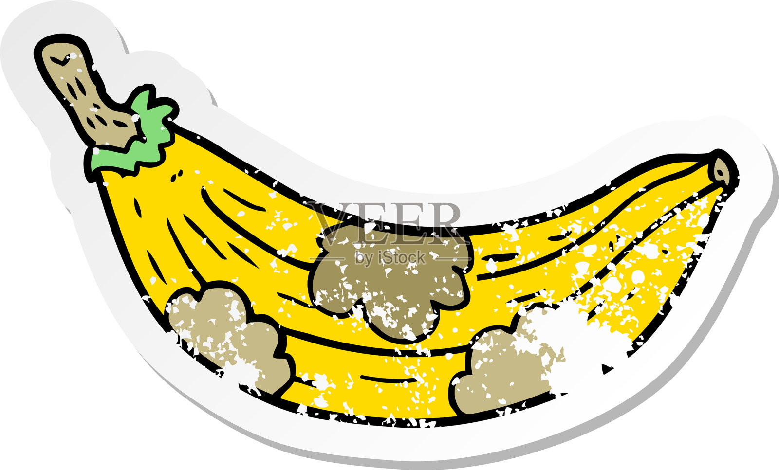一个卡通老香蕉的苦恼贴纸设计元素图片