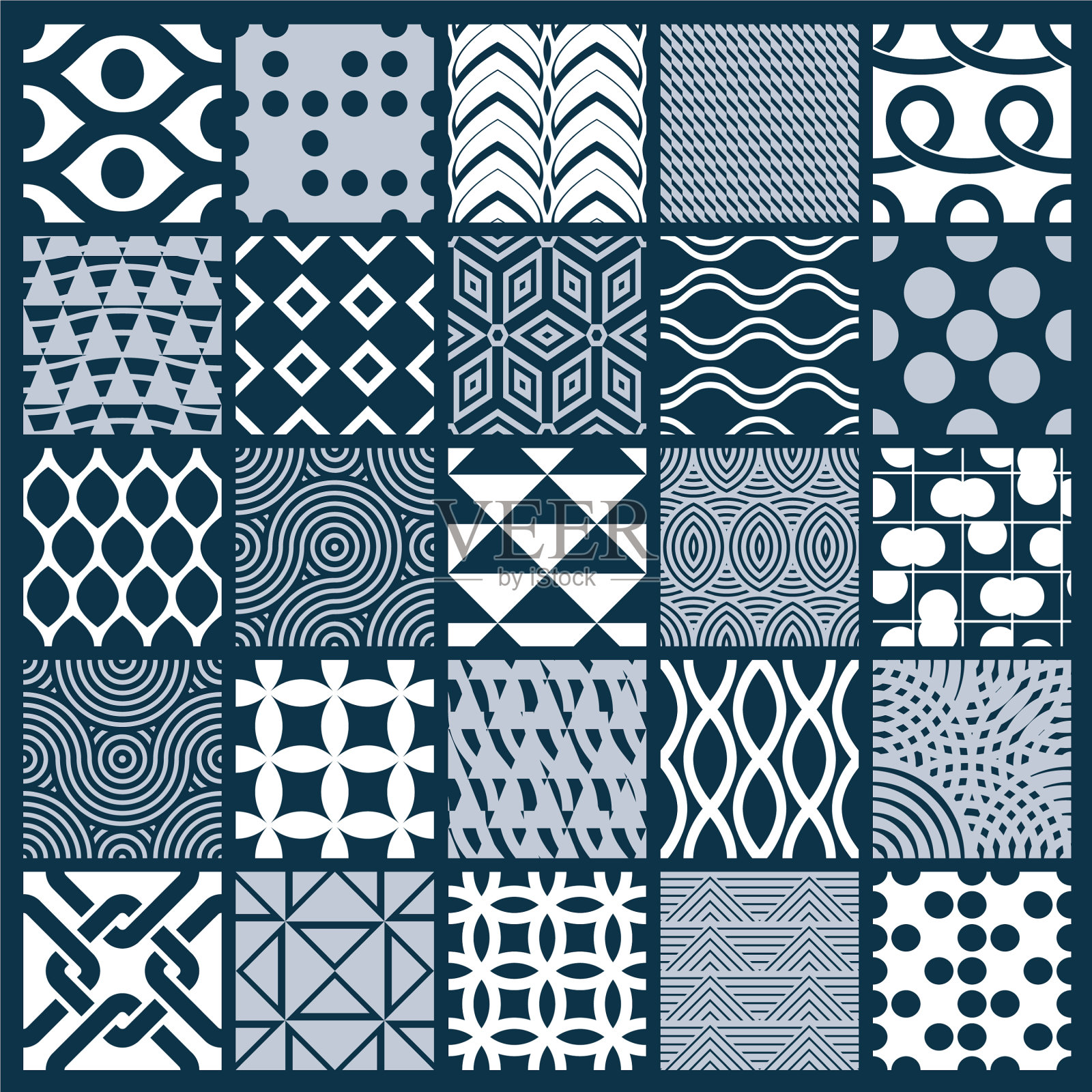 由一套无穷无尽的几何图案组成插画图片素材