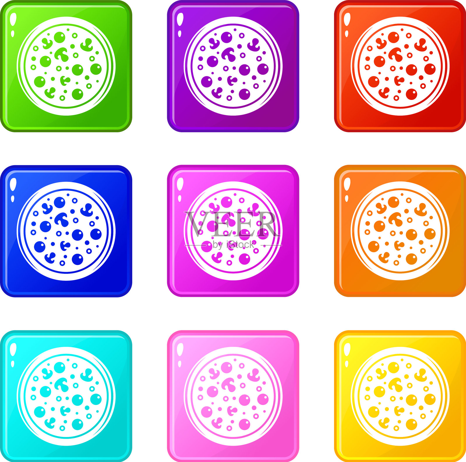 橄榄蘑菇披萨套餐图标素材