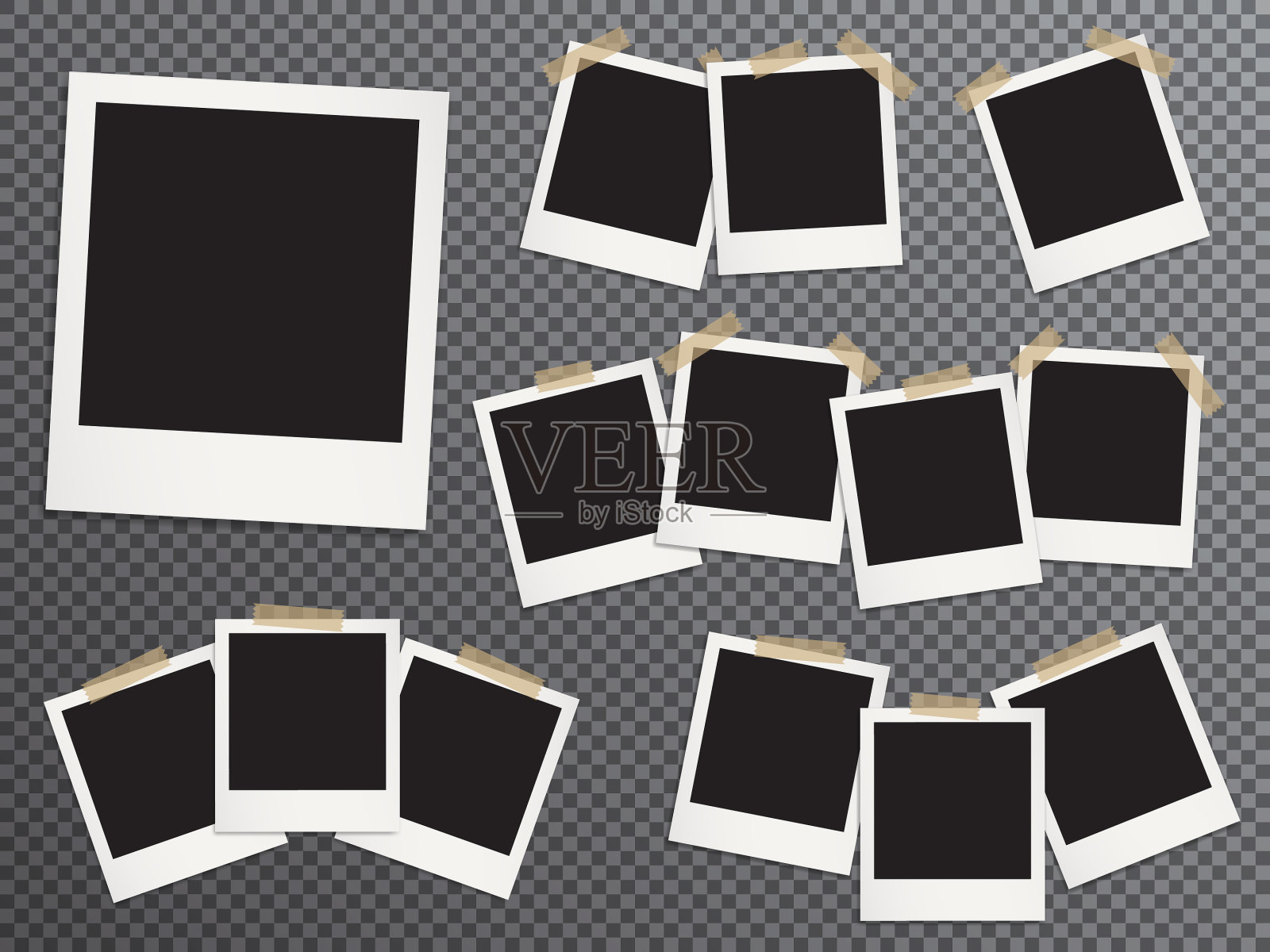 空白相框固定在胶带上图标素材