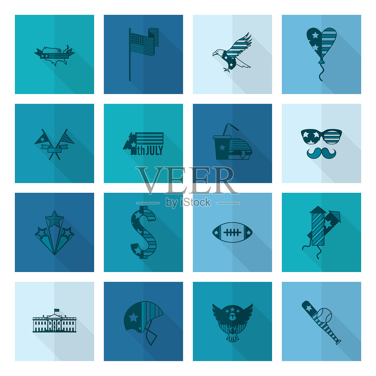 美国独立日图标素材