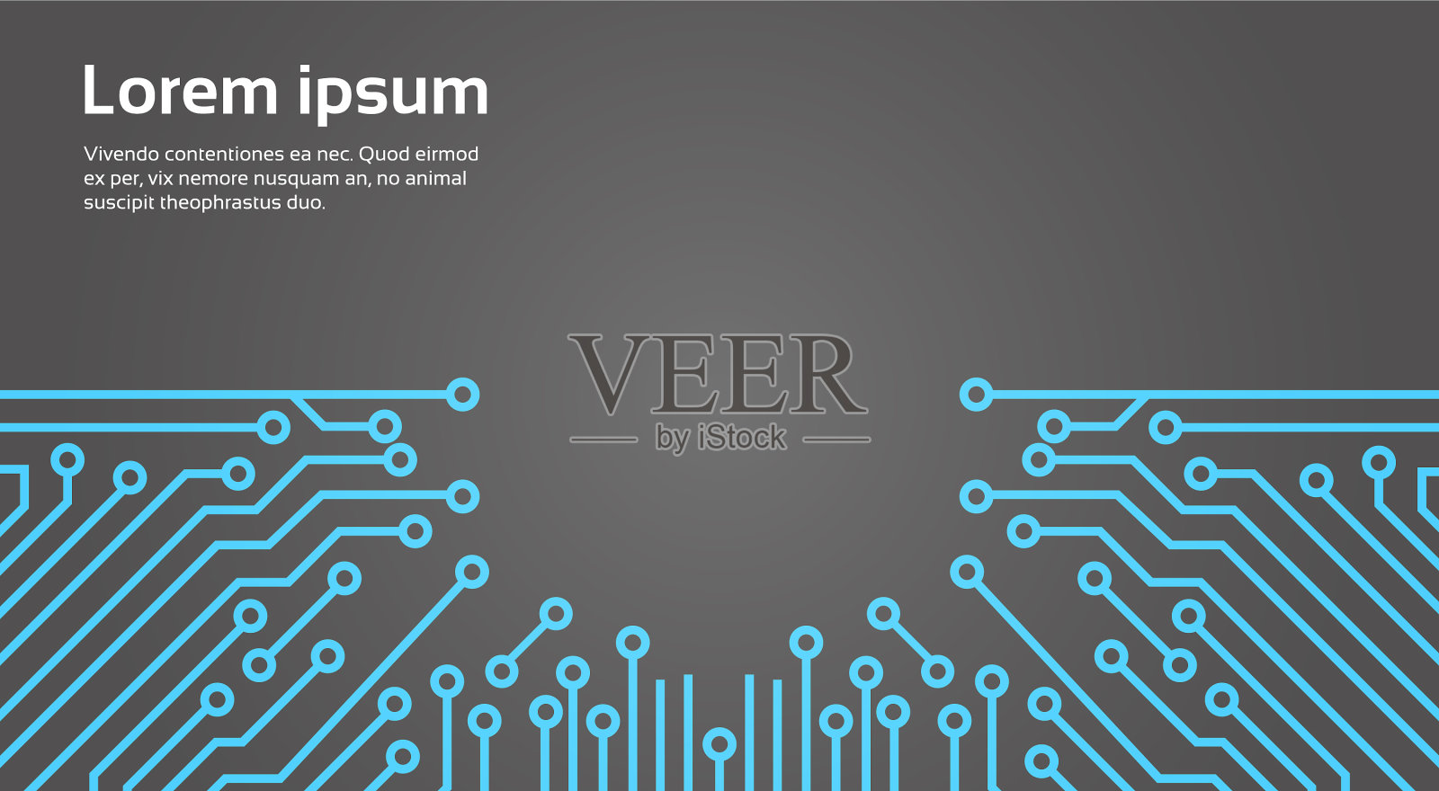 电脑芯片主板背景上的齿轮插画图片素材