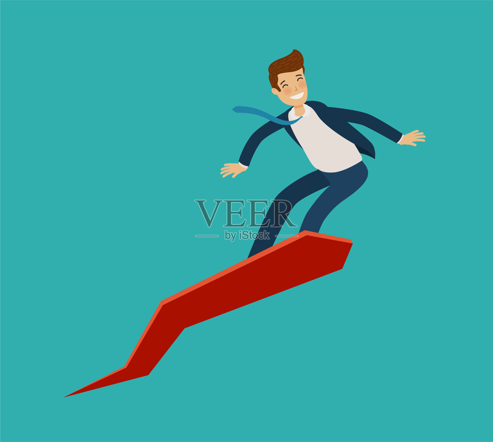 在事业上成功,快乐的商人和插画图片素材