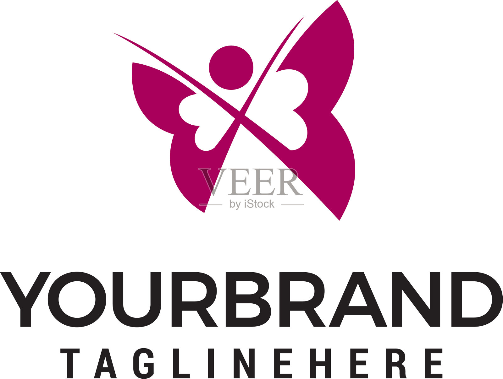 蝴蝶标志设计概念模板插画图片素材