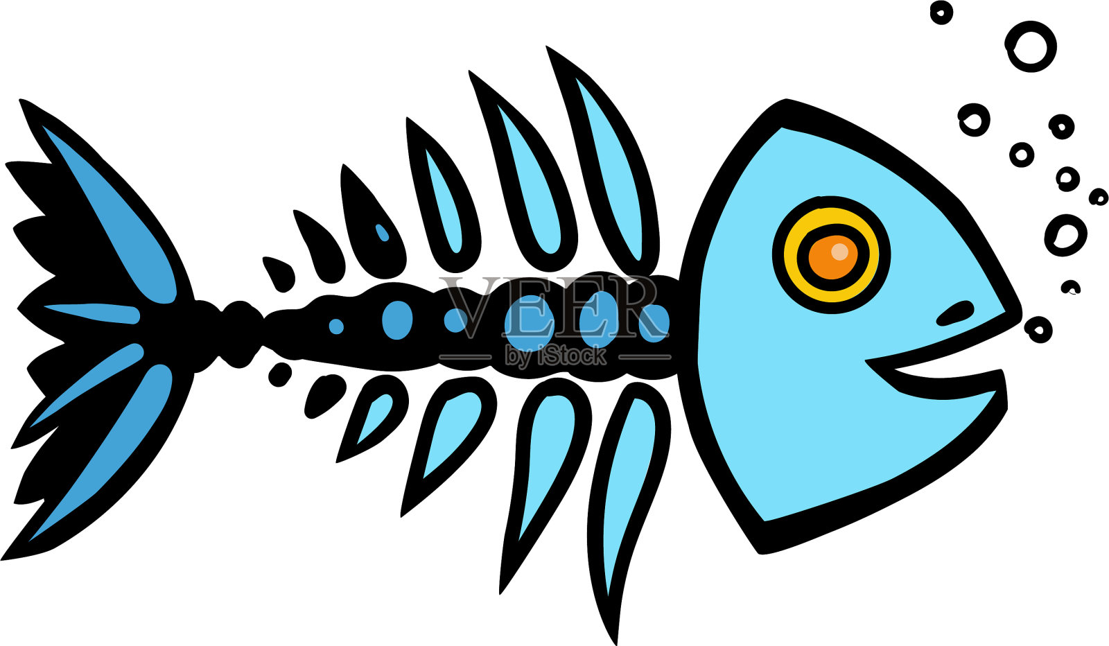 鱼的骨架设计元素图片