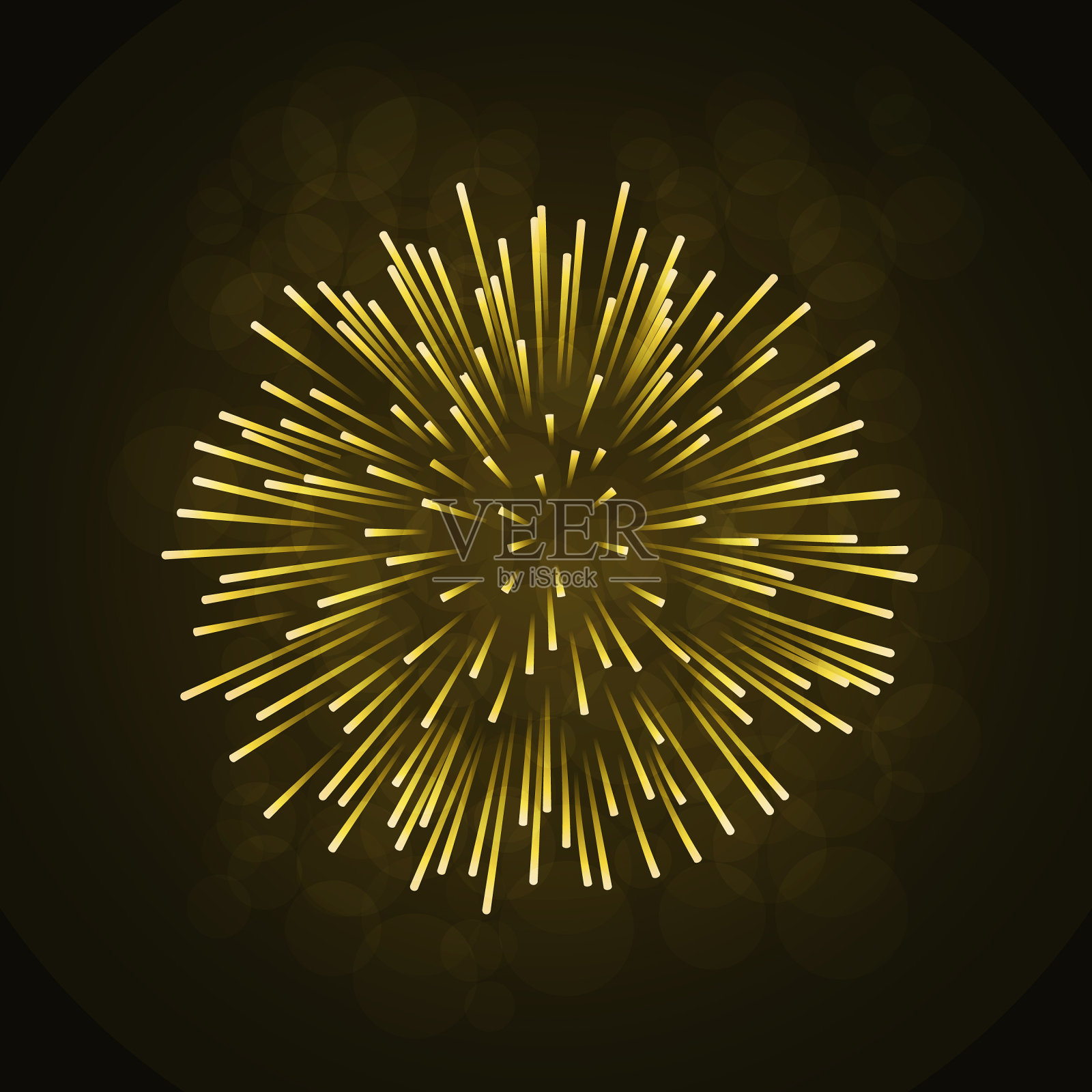 美丽明亮的烟花孤立在黑色插画图片素材