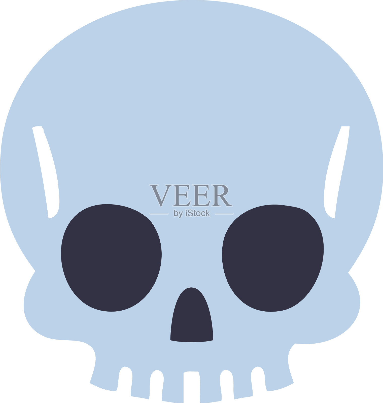 古怪的手绘卡通骷髅设计元素图片