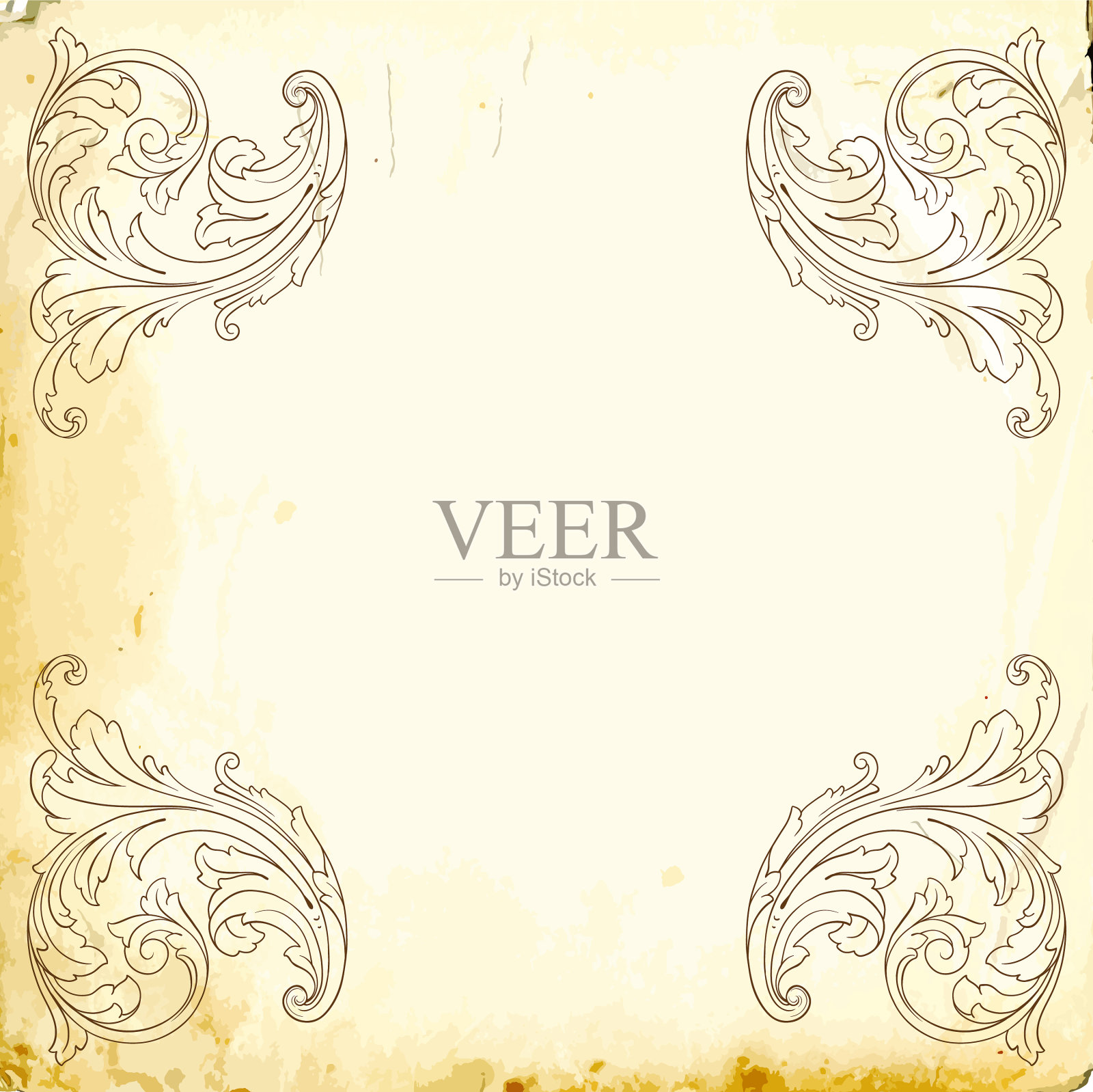 巴洛克复古元素的设计插画图片素材