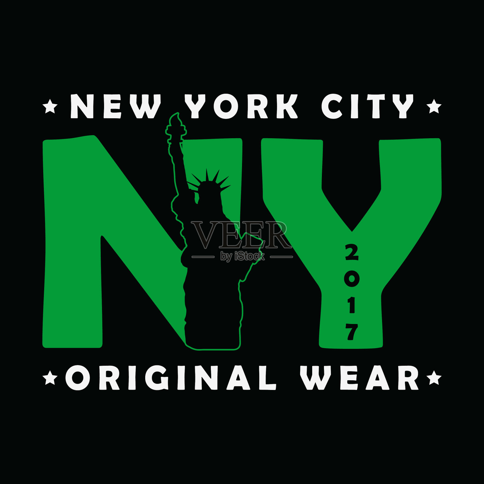 纽约自由女神像印刷插画图片素材