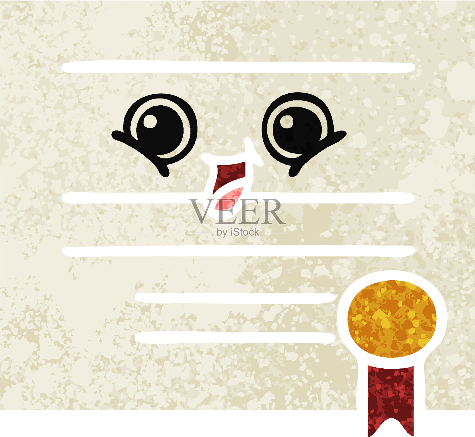 复古风格卡通毕业文凭设计元素图片